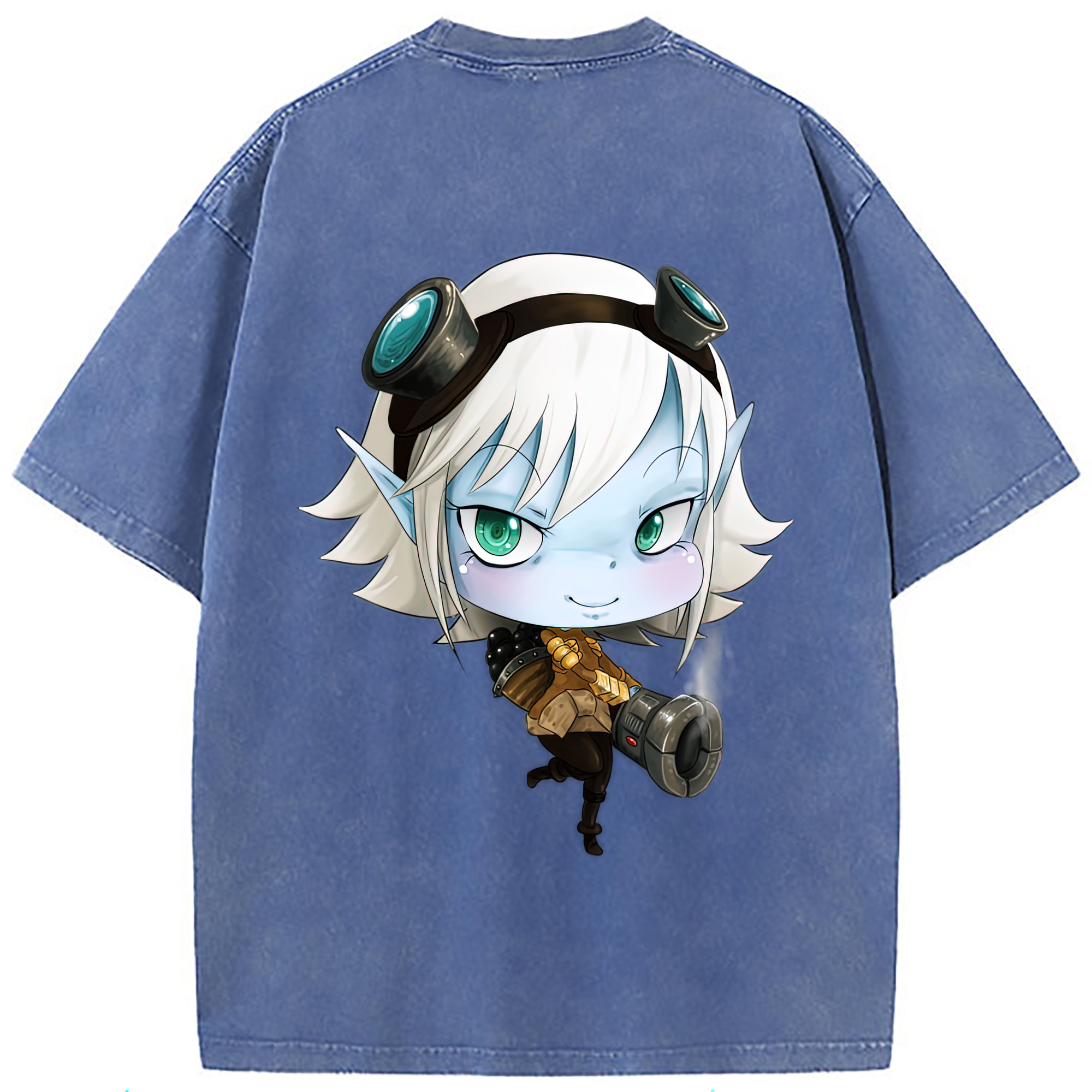 （画像用） リーグ・オブ・レジェンド League of Legends LOL 綿100% ヴィンテージ風 半袖Tシャツ（背面プリント）