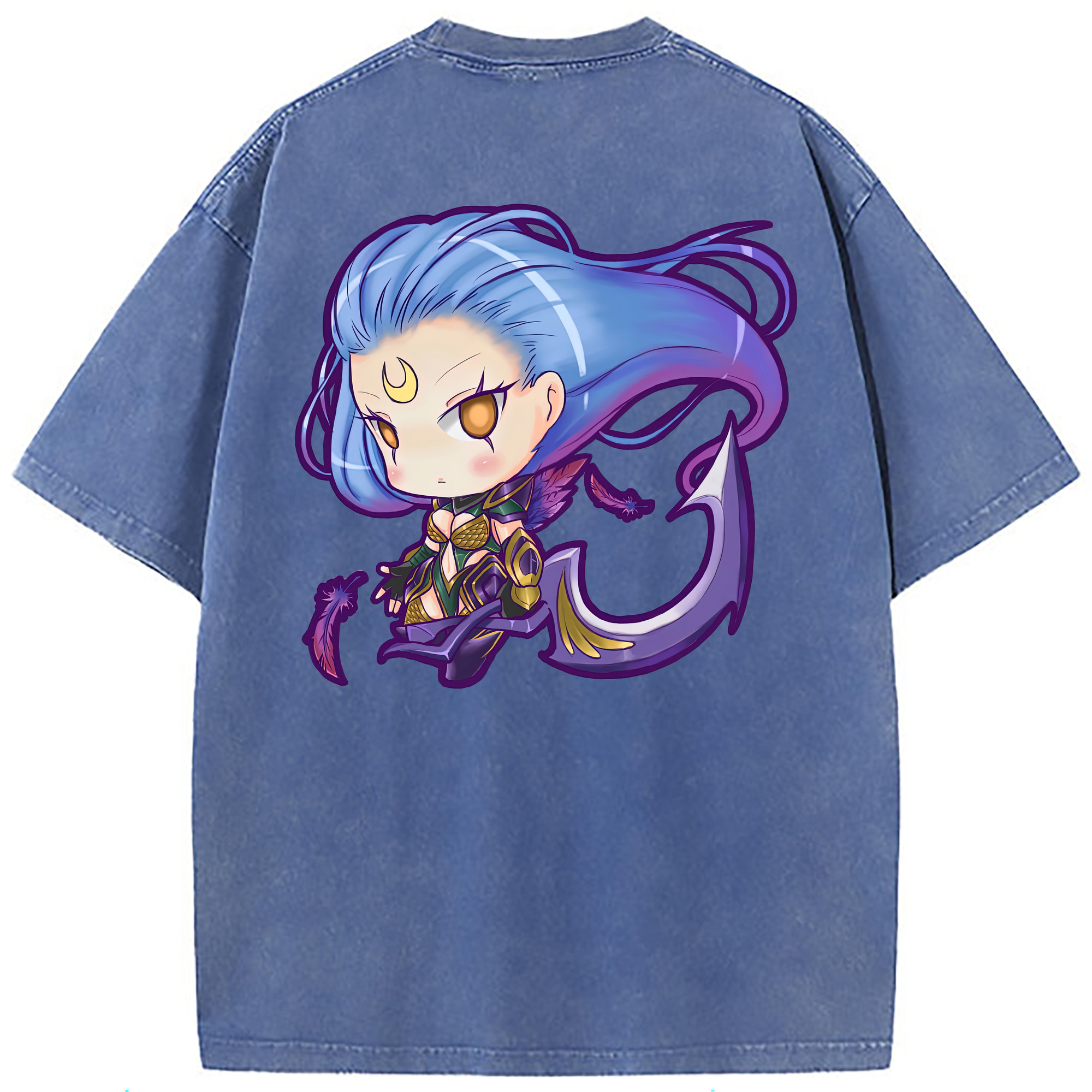 （画像用） リーグ・オブ・レジェンド League of Legends LOL 綿100% ヴィンテージ風 半袖Tシャツ（背面プリント）
