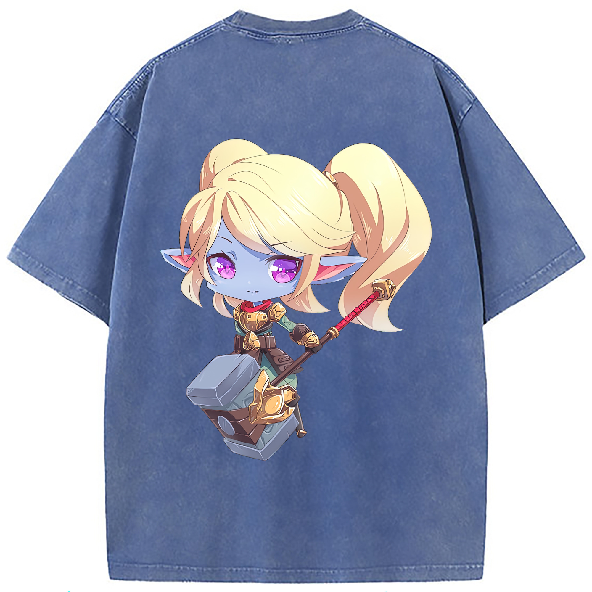 （画像用） リーグ・オブ・レジェンド League of Legends LOL 綿100% ヴィンテージ風 半袖Tシャツ（背面プリント）