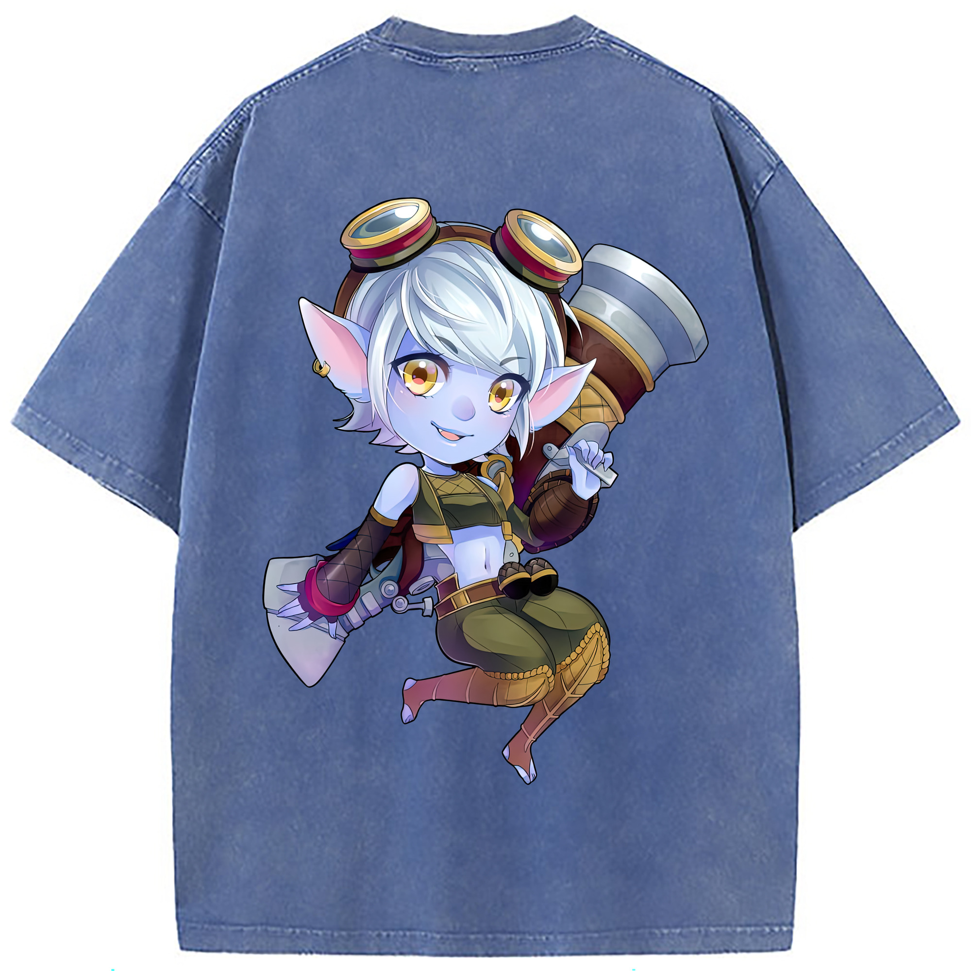 （画像用） リーグ・オブ・レジェンド League of Legends LOL 綿100% ヴィンテージ風 半袖Tシャツ（背面プリント）