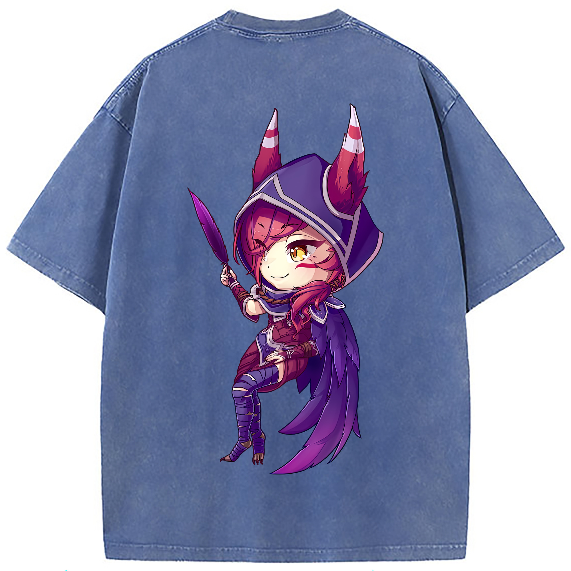 （画像用） リーグ・オブ・レジェンド League of Legends LOL 綿100% ヴィンテージ風 半袖Tシャツ（背面プリント）
