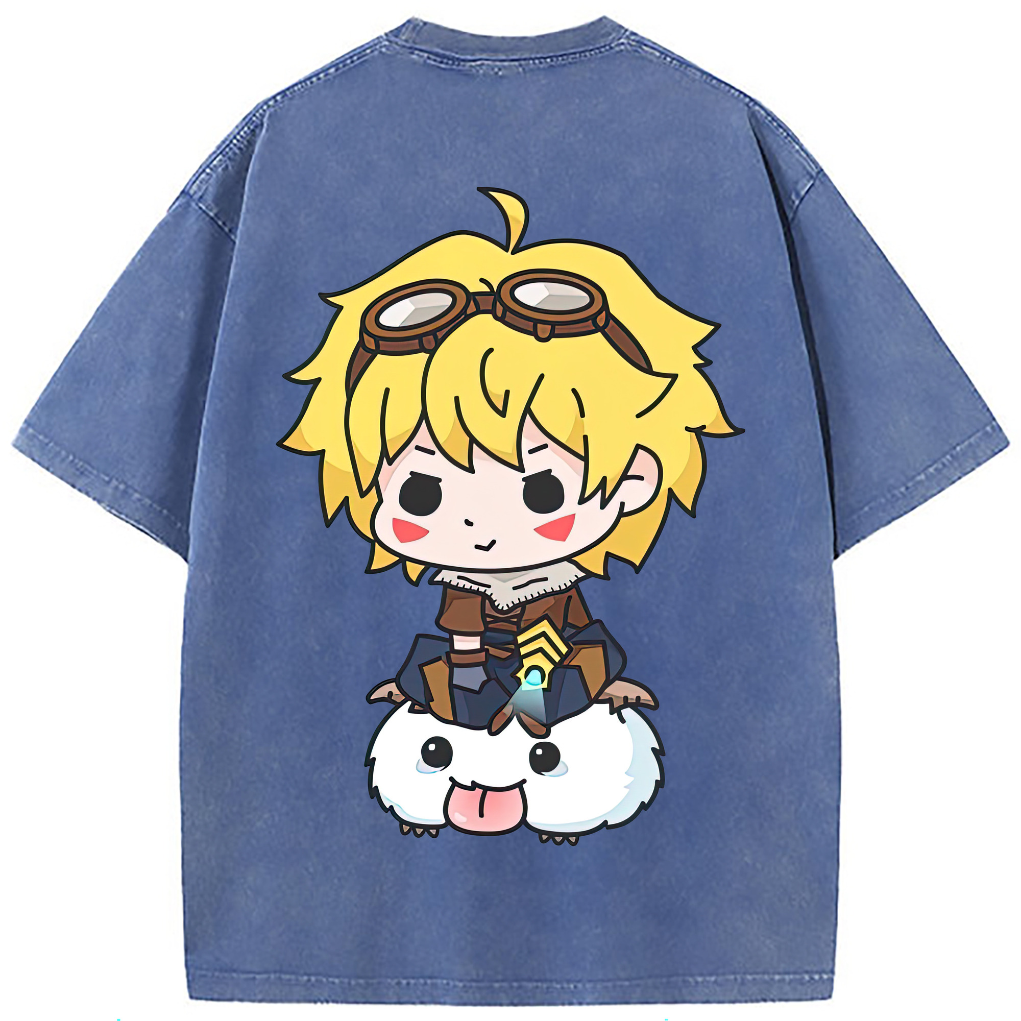 （画像用） リーグ・オブ・レジェンド League of Legends LOL 綿100% ヴィンテージ風 半袖Tシャツ（背面プリント）