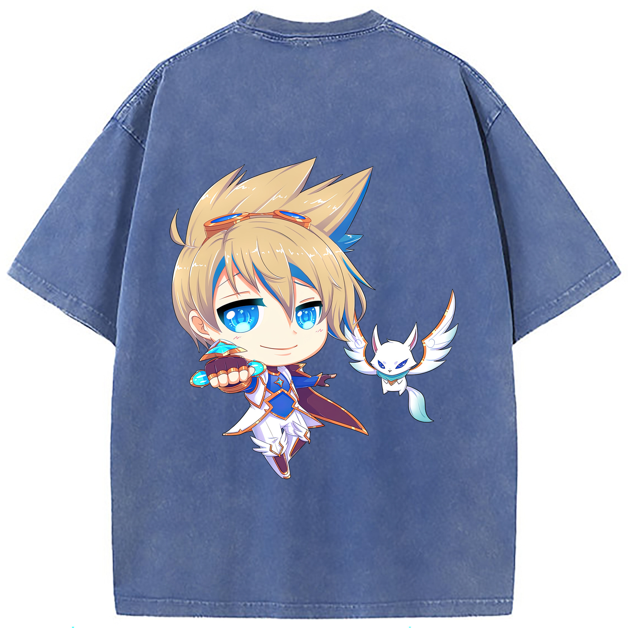 （画像用） リーグ・オブ・レジェンド League of Legends LOL 綿100% ヴィンテージ風 半袖Tシャツ（背面プリント）