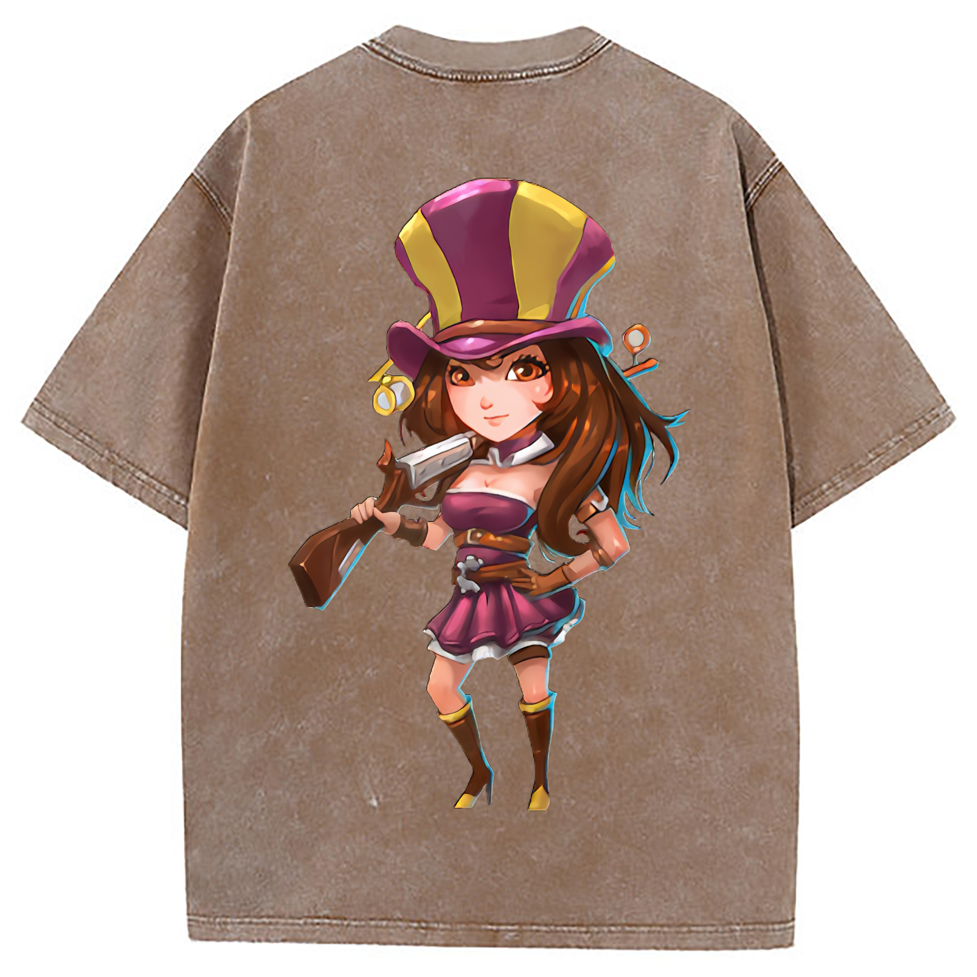（画像用） リーグ・オブ・レジェンド League of Legends LOL 綿100% ヴィンテージ風 半袖Tシャツ（背面プリント）