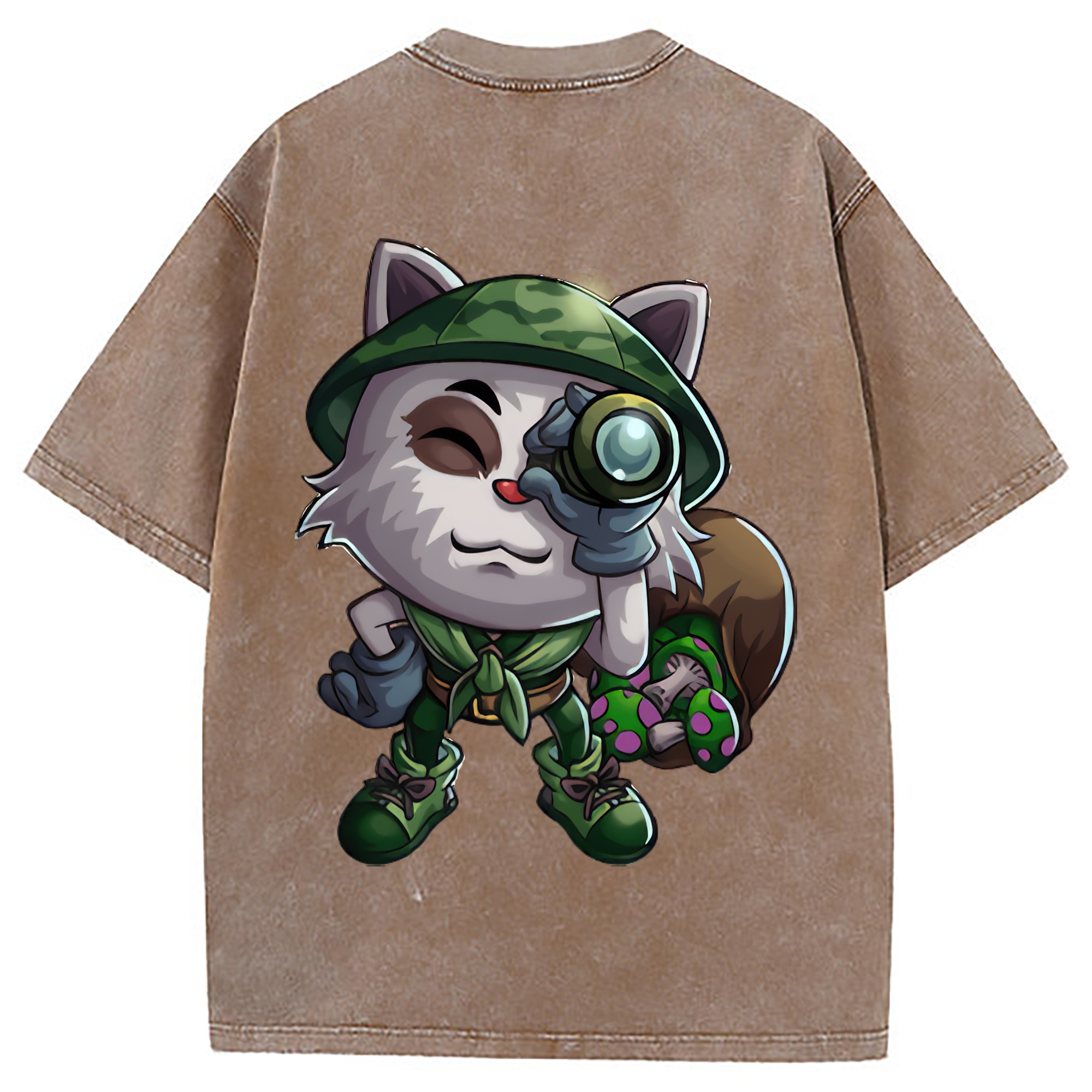 （画像用） リーグ・オブ・レジェンド League of Legends LOL 綿100% ヴィンテージ風 半袖Tシャツ（背面プリント）