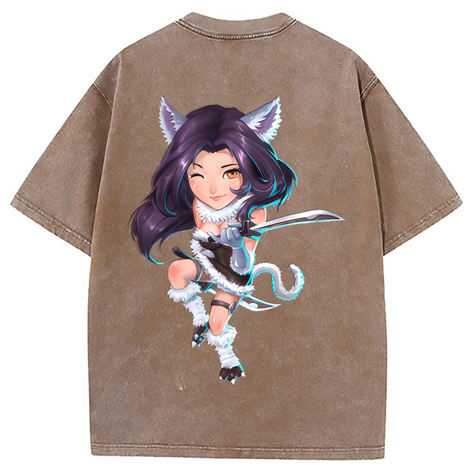 （画像用） リーグ・オブ・レジェンド League of Legends LOL 綿100% ヴィンテージ風 半袖Tシャツ（背面プリント）