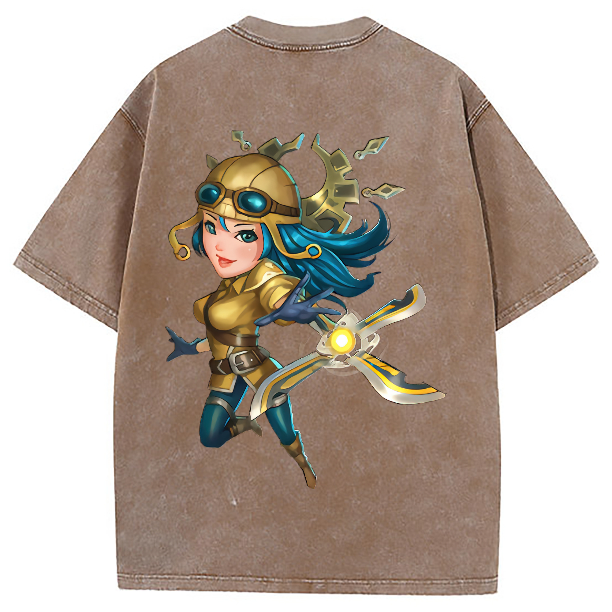 （画像用） リーグ・オブ・レジェンド League of Legends LOL 綿100% ヴィンテージ風 半袖Tシャツ（背面プリント）