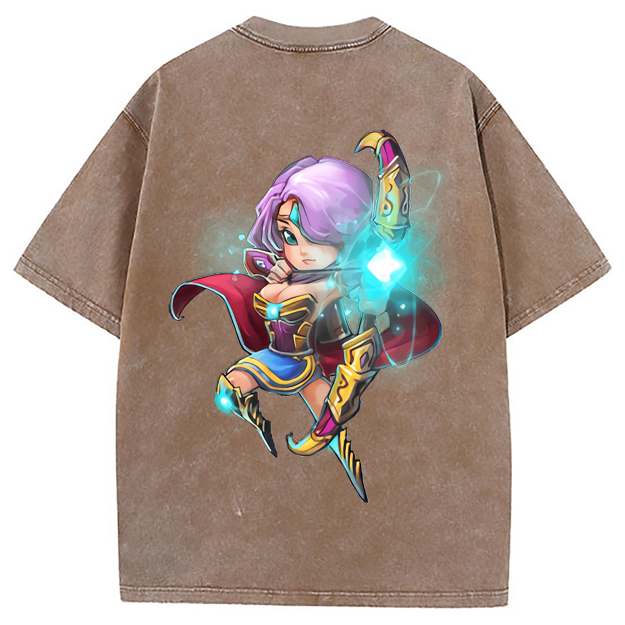 （画像用） リーグ・オブ・レジェンド League of Legends LOL 綿100% ヴィンテージ風 半袖Tシャツ（背面プリント）