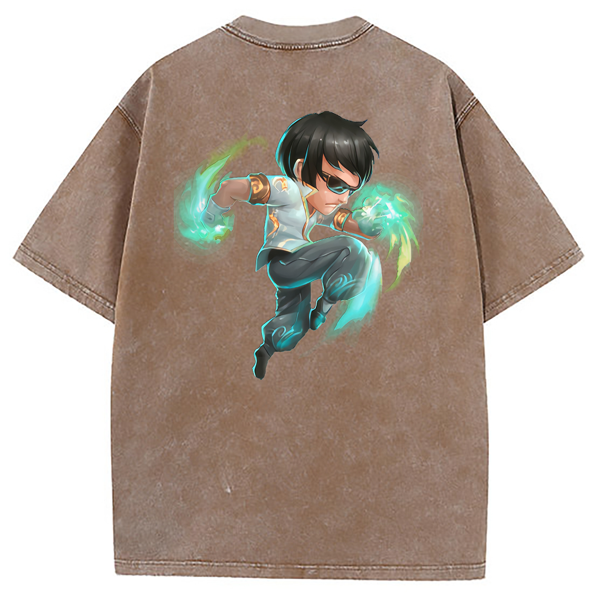 （画像用） リーグ・オブ・レジェンド League of Legends LOL 綿100% ヴィンテージ風 半袖Tシャツ（背面プリント）