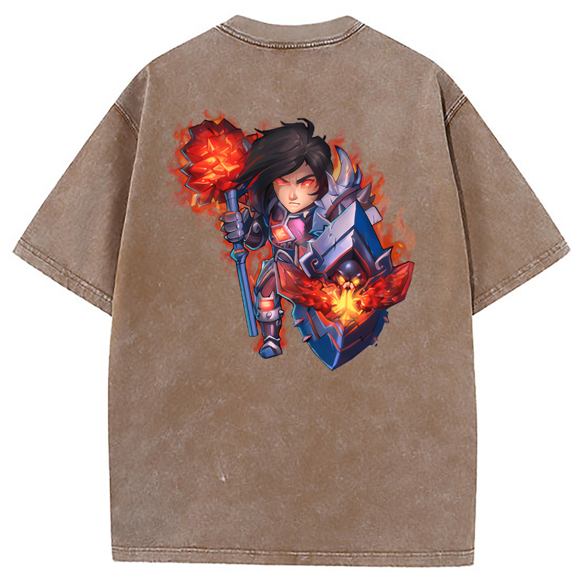 （画像用） リーグ・オブ・レジェンド League of Legends LOL 綿100% ヴィンテージ風 半袖Tシャツ（背面プリント）