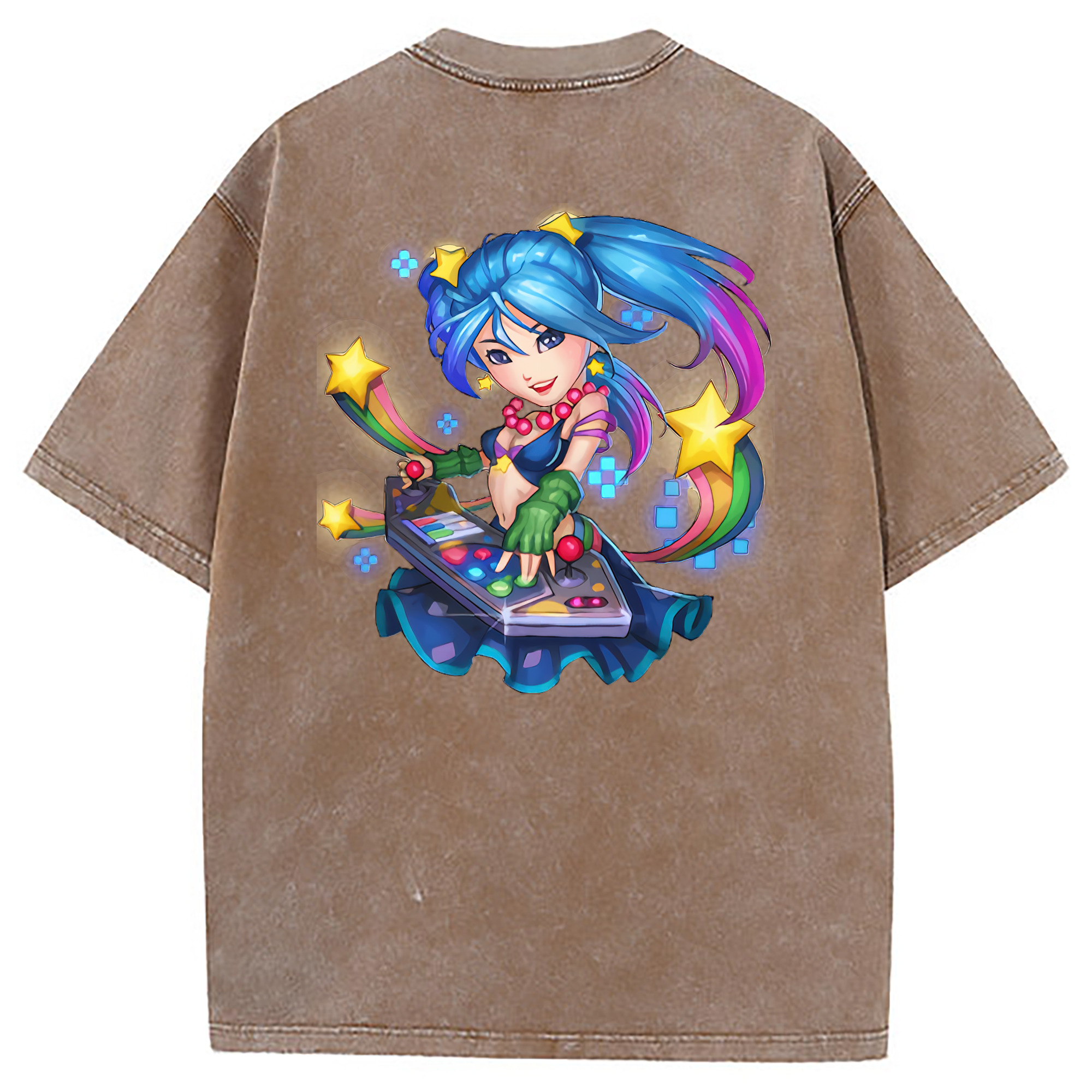 （画像用） リーグ・オブ・レジェンド League of Legends LOL 綿100% ヴィンテージ風 半袖Tシャツ（背面プリント）
