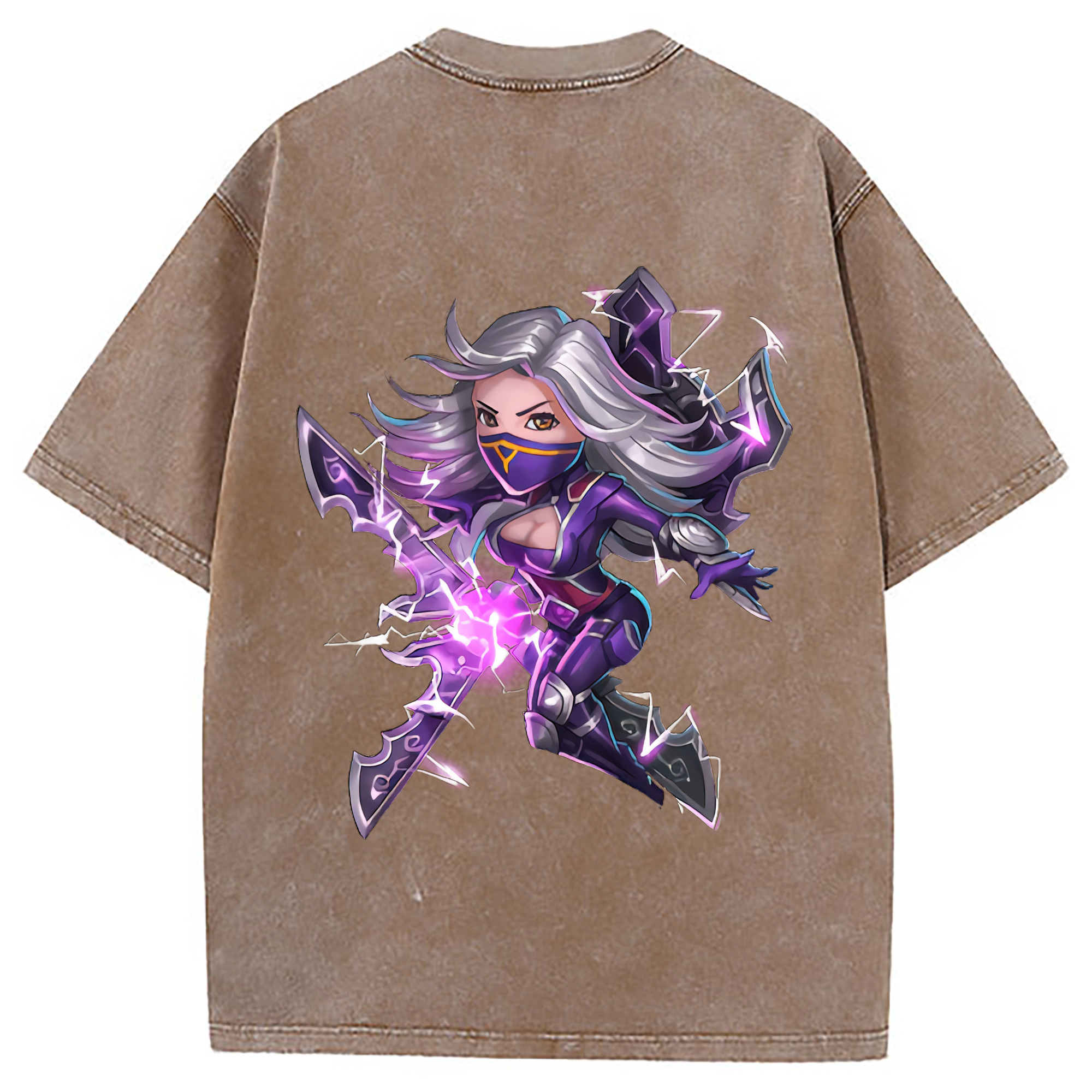 （画像用） リーグ・オブ・レジェンド League of Legends LOL 綿100% ヴィンテージ風 半袖Tシャツ（背面プリント）