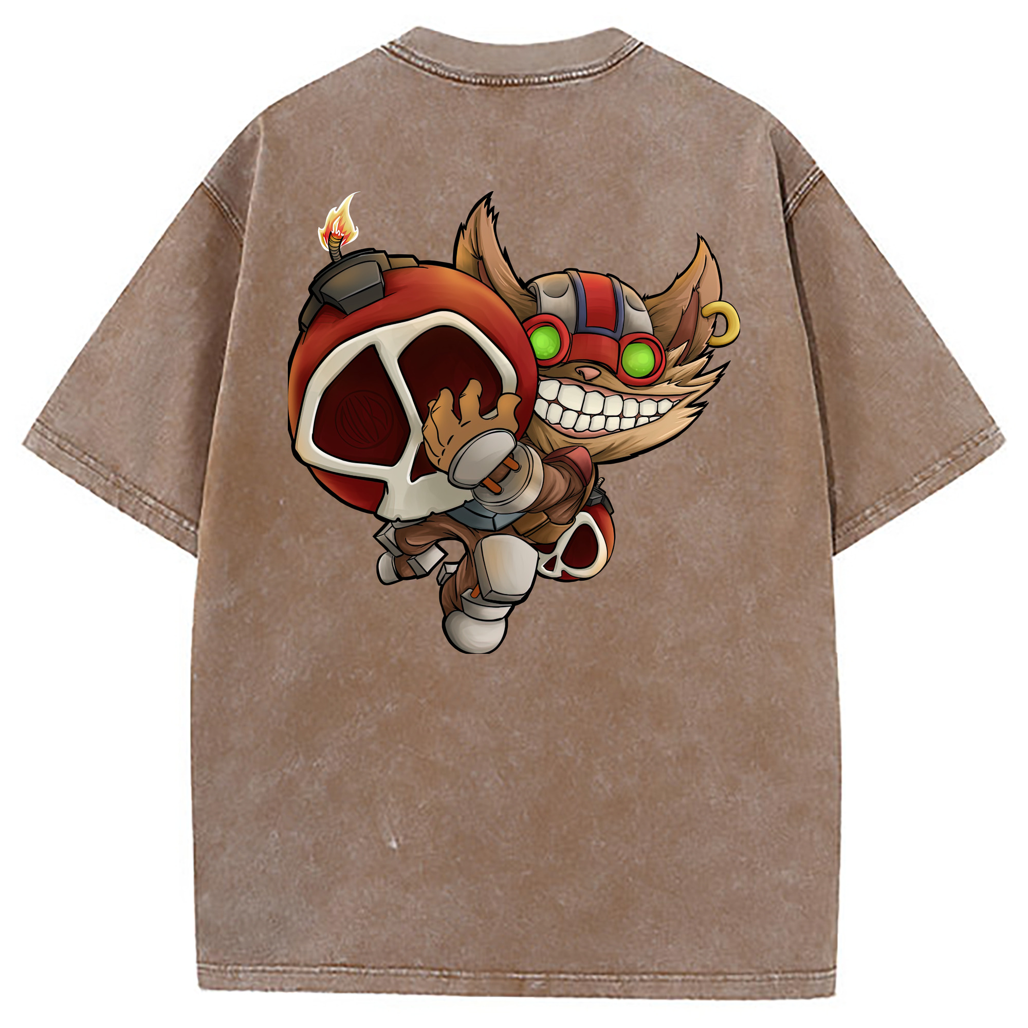 （画像用） リーグ・オブ・レジェンド League of Legends LOL 綿100% ヴィンテージ風 半袖Tシャツ（背面プリント）