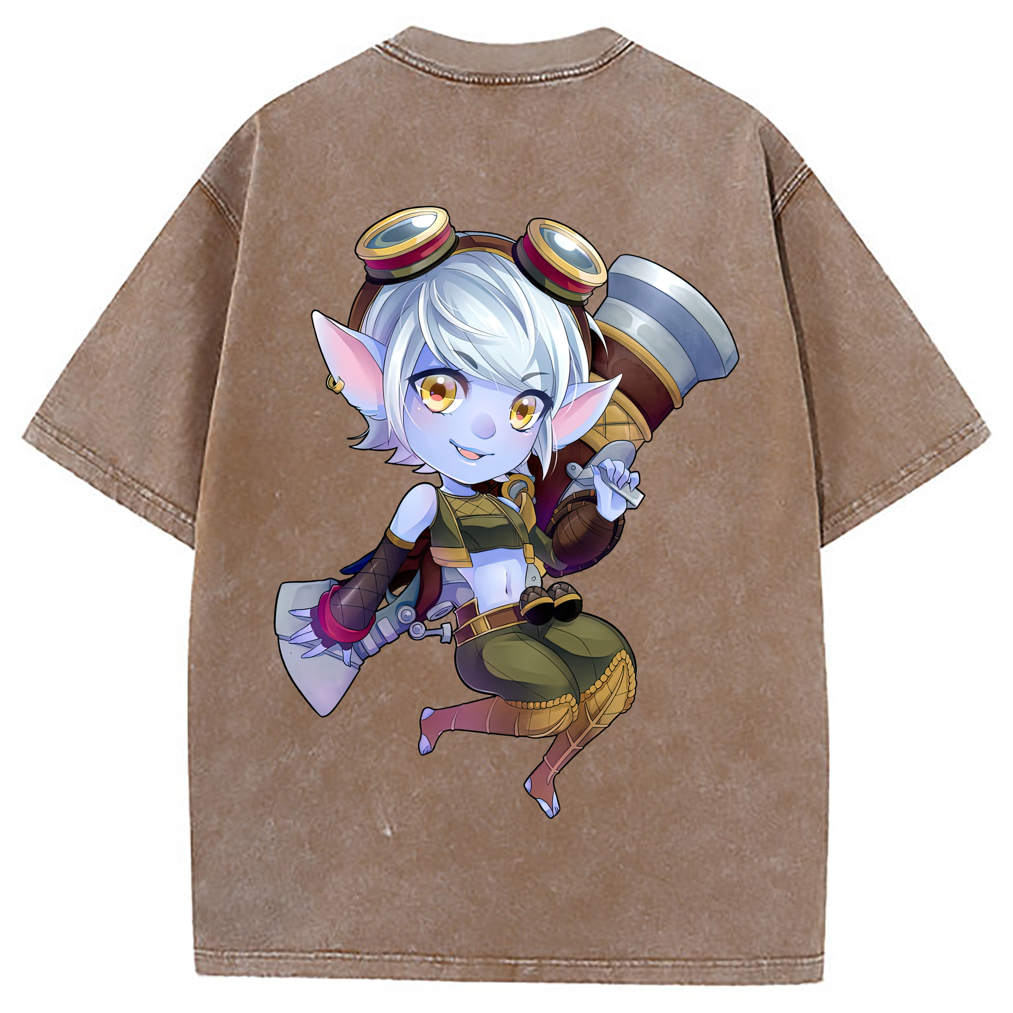 （画像用） リーグ・オブ・レジェンド League of Legends LOL 綿100% ヴィンテージ風 半袖Tシャツ（背面プリント）