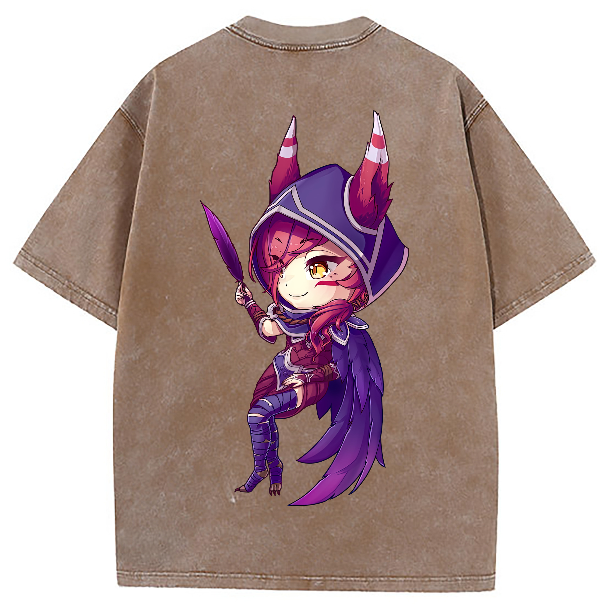 （画像用） リーグ・オブ・レジェンド League of Legends LOL 綿100% ヴィンテージ風 半袖Tシャツ（背面プリント）