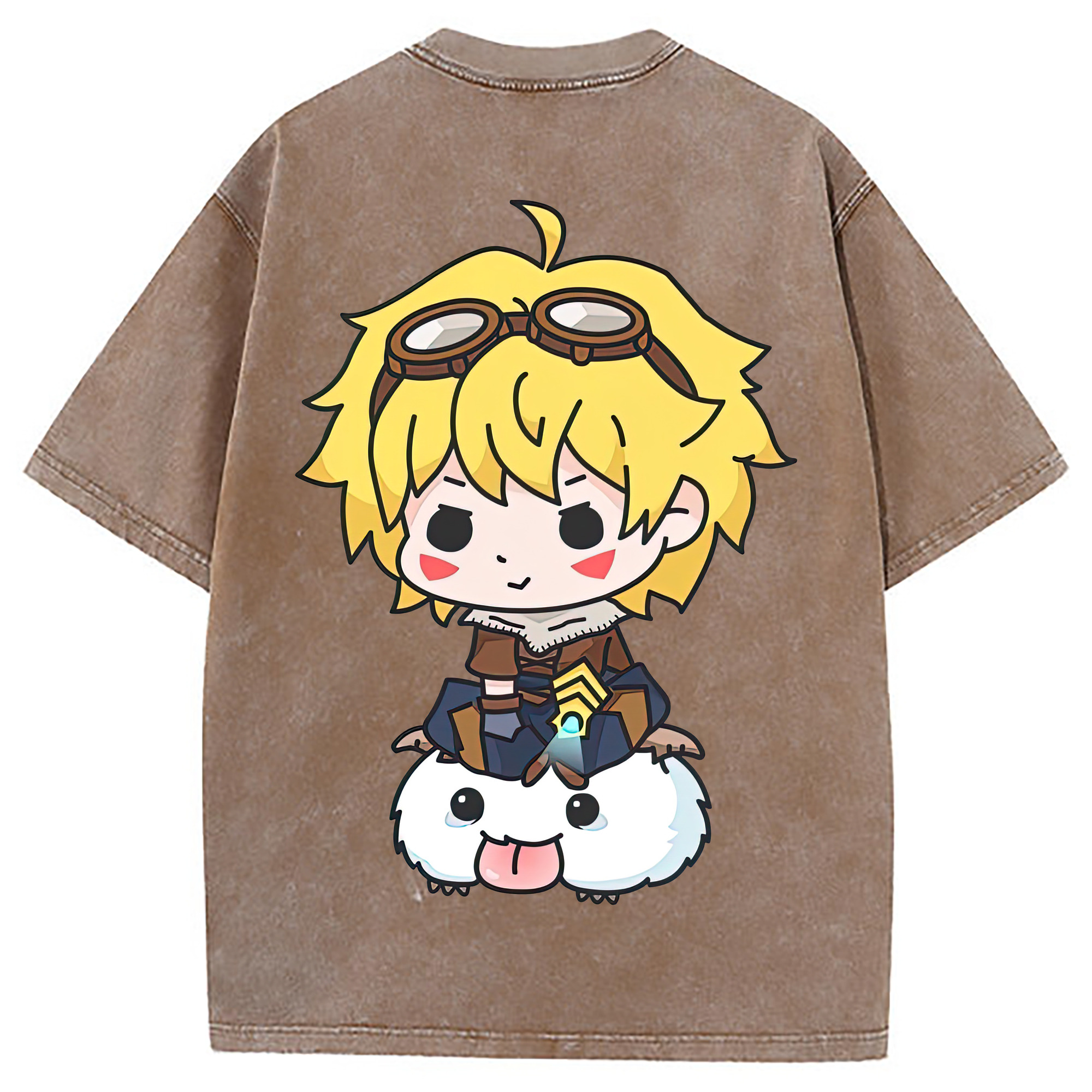 （画像用） リーグ・オブ・レジェンド League of Legends LOL 綿100% ヴィンテージ風 半袖Tシャツ（背面プリント）