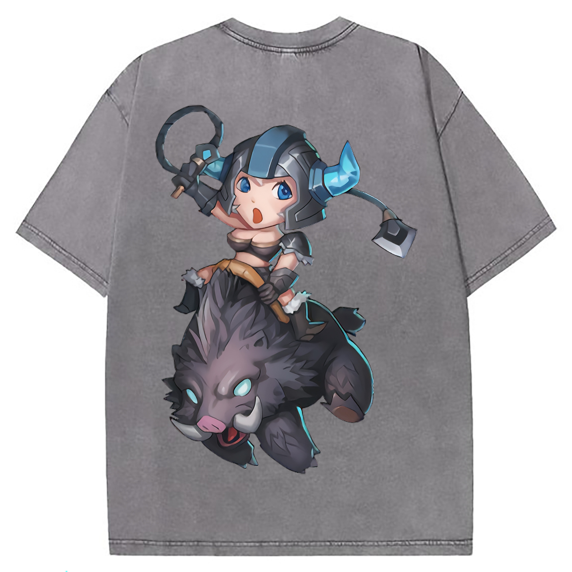 （画像用） リーグ・オブ・レジェンド League of Legends LOL 綿100% ヴィンテージ風 半袖Tシャツ（背面プリント）