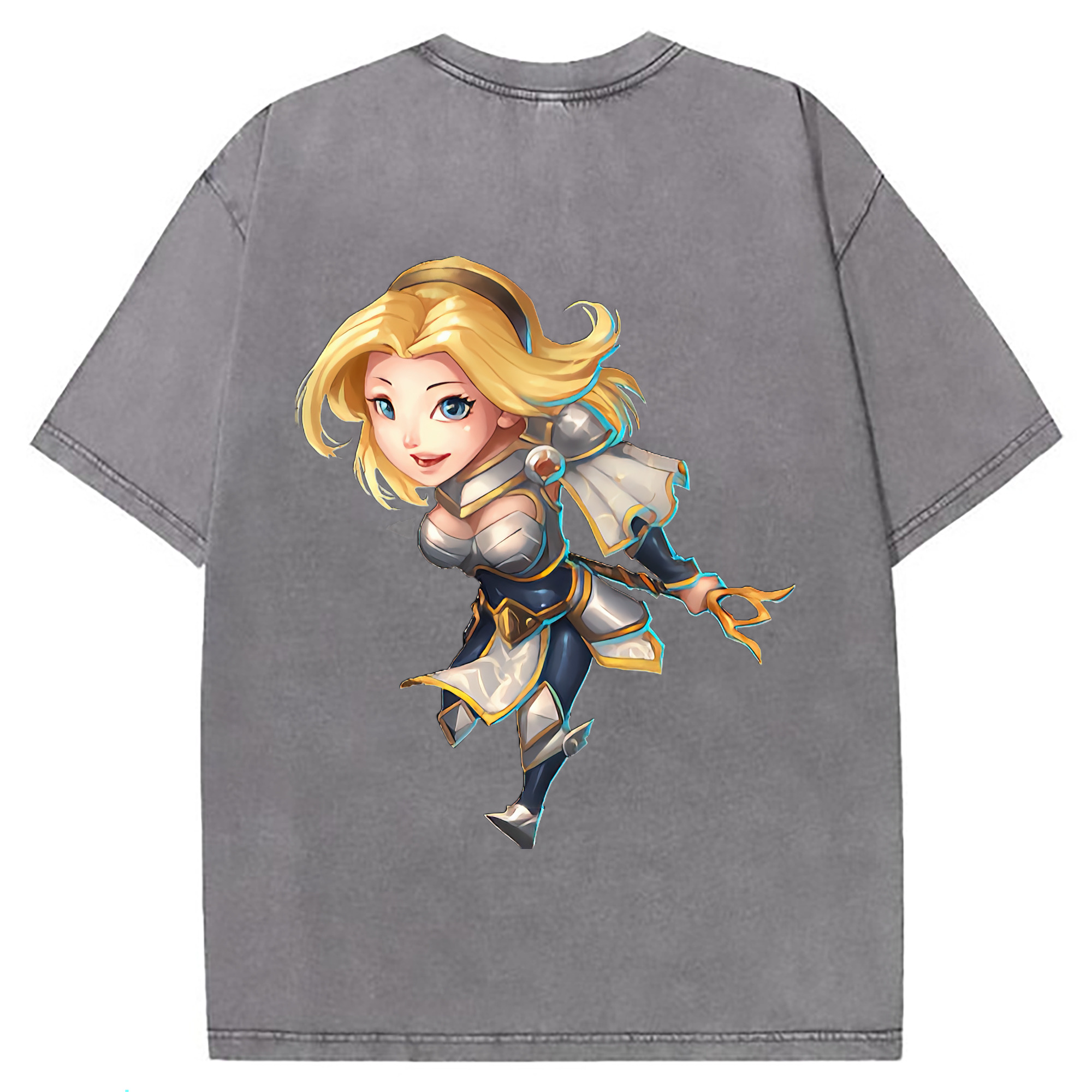 （画像用） リーグ・オブ・レジェンド League of Legends LOL 綿100% ヴィンテージ風 半袖Tシャツ（背面プリント）
