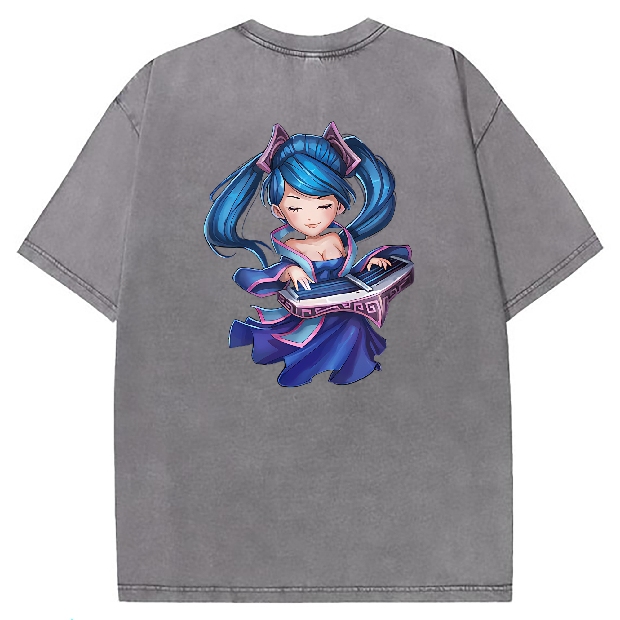 （画像用） リーグ・オブ・レジェンド League of Legends LOL 綿100% ヴィンテージ風 半袖Tシャツ（背面プリント）