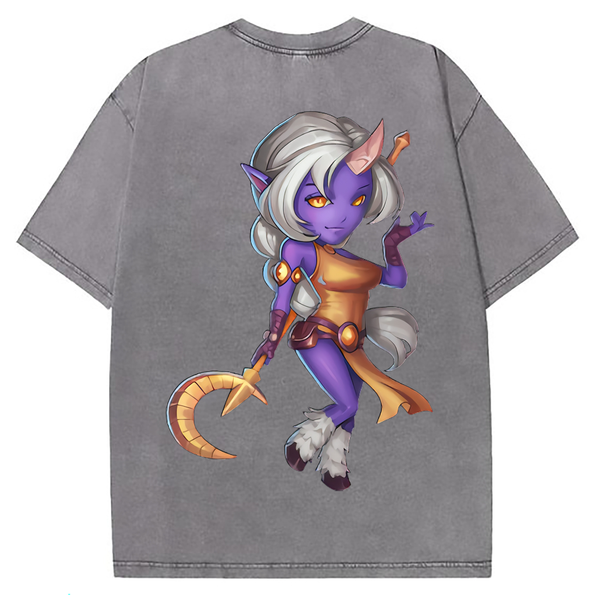 （画像用） リーグ・オブ・レジェンド League of Legends LOL 綿100% ヴィンテージ風 半袖Tシャツ（背面プリント）