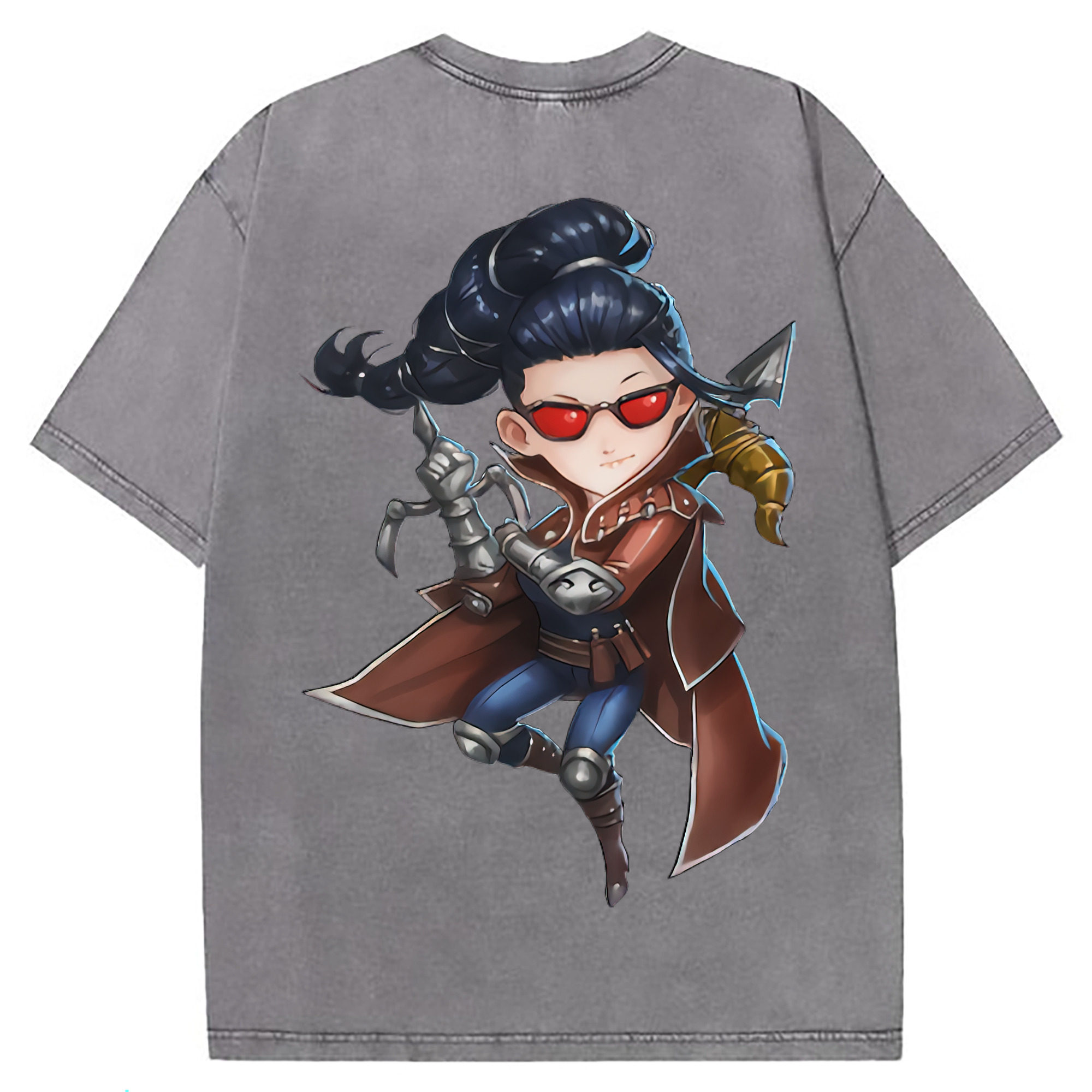 （画像用） リーグ・オブ・レジェンド League of Legends LOL 綿100% ヴィンテージ風 半袖Tシャツ（背面プリント）