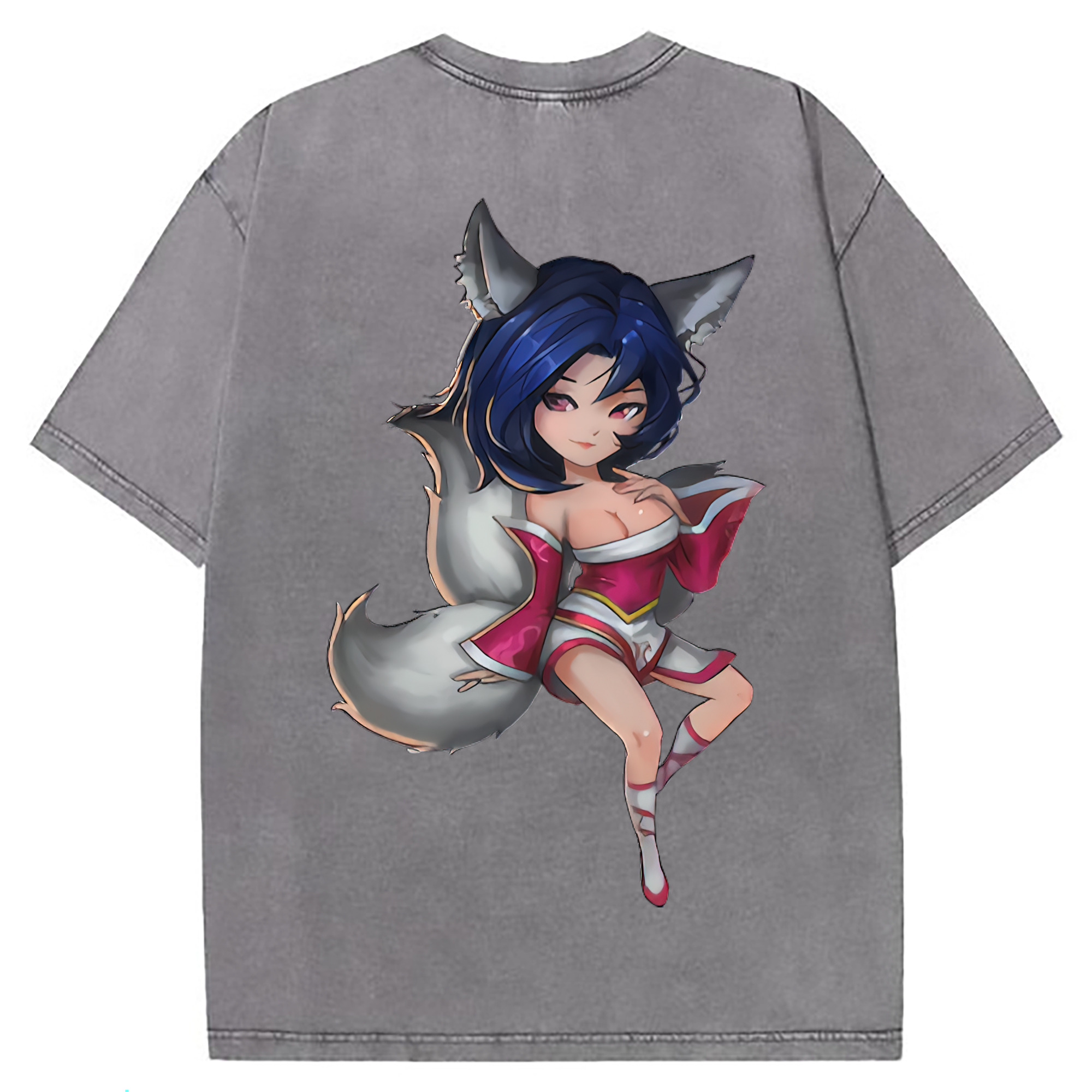 （画像用） リーグ・オブ・レジェンド League of Legends LOL 綿100% ヴィンテージ風 半袖Tシャツ（背面プリント）