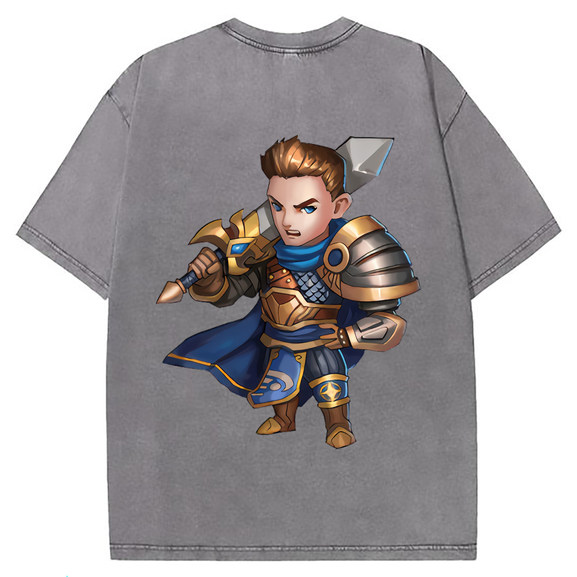 （画像用） リーグ・オブ・レジェンド League of Legends LOL 綿100% ヴィンテージ風 半袖Tシャツ（背面プリント）