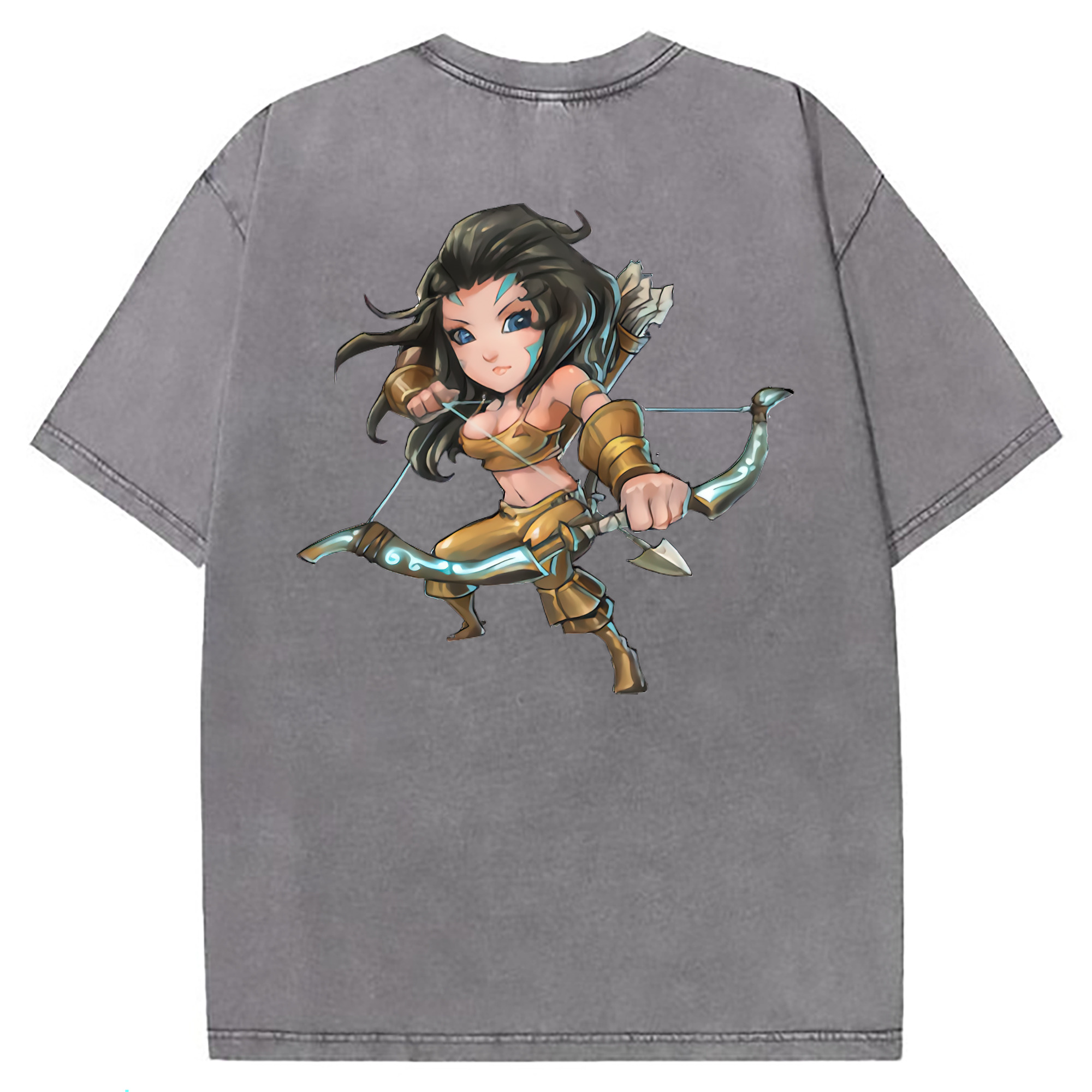 （画像用） リーグ・オブ・レジェンド League of Legends LOL 綿100% ヴィンテージ風 半袖Tシャツ（背面プリント）
