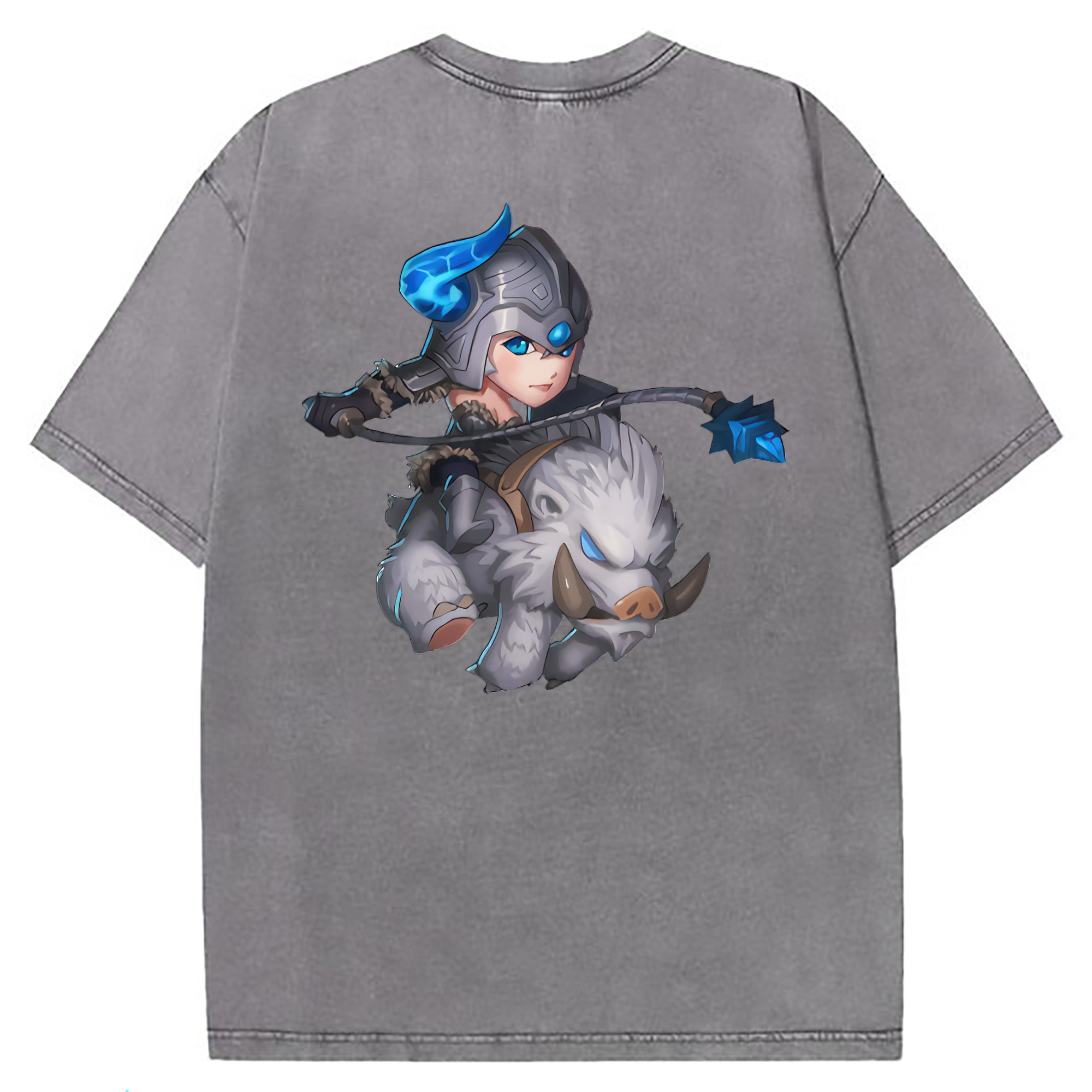 （画像用） リーグ・オブ・レジェンド League of Legends LOL 綿100% ヴィンテージ風 半袖Tシャツ（背面プリント）