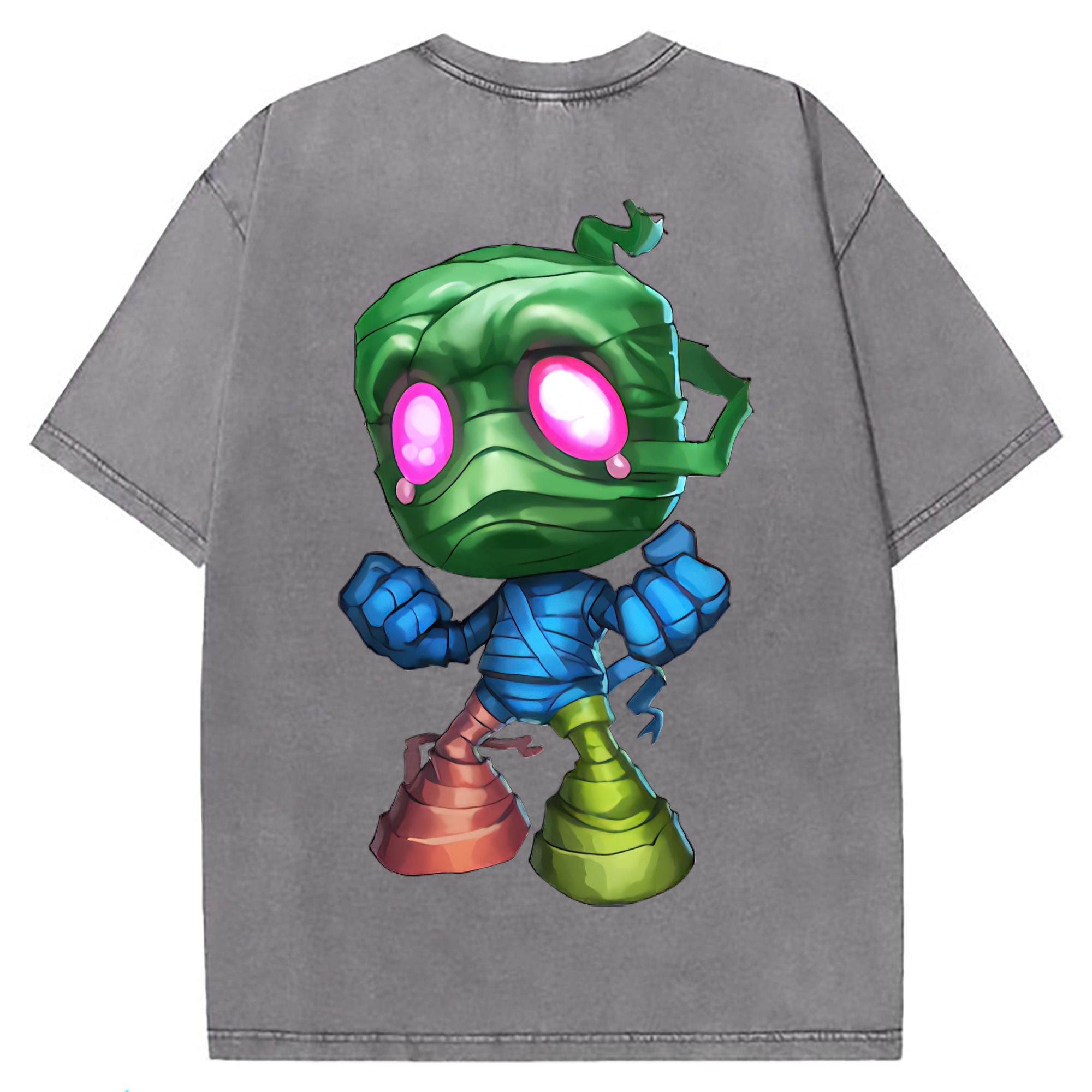 （画像用） リーグ・オブ・レジェンド League of Legends LOL 綿100% ヴィンテージ風 半袖Tシャツ（背面プリント）