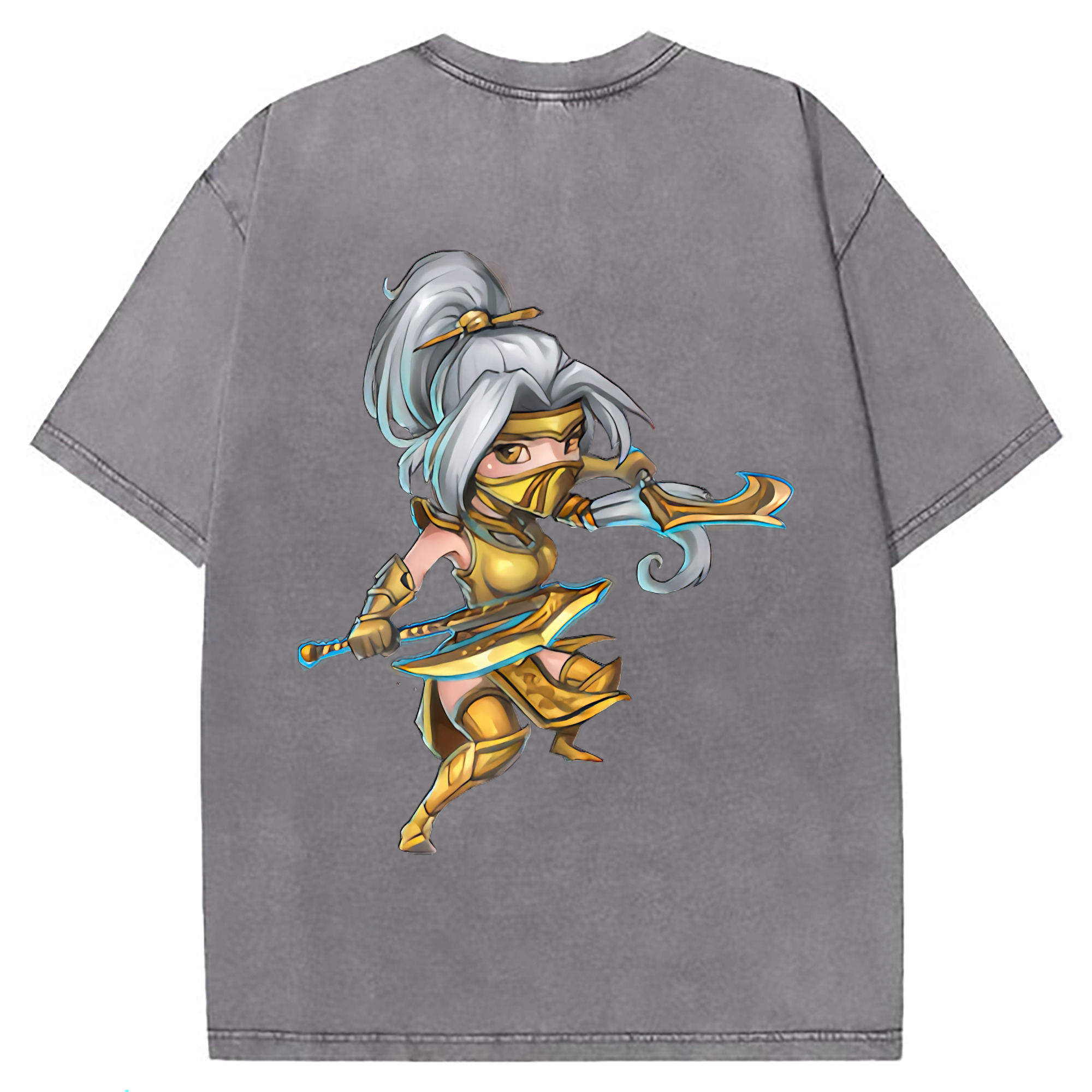 （画像用） リーグ・オブ・レジェンド League of Legends LOL 綿100% ヴィンテージ風 半袖Tシャツ（背面プリント）