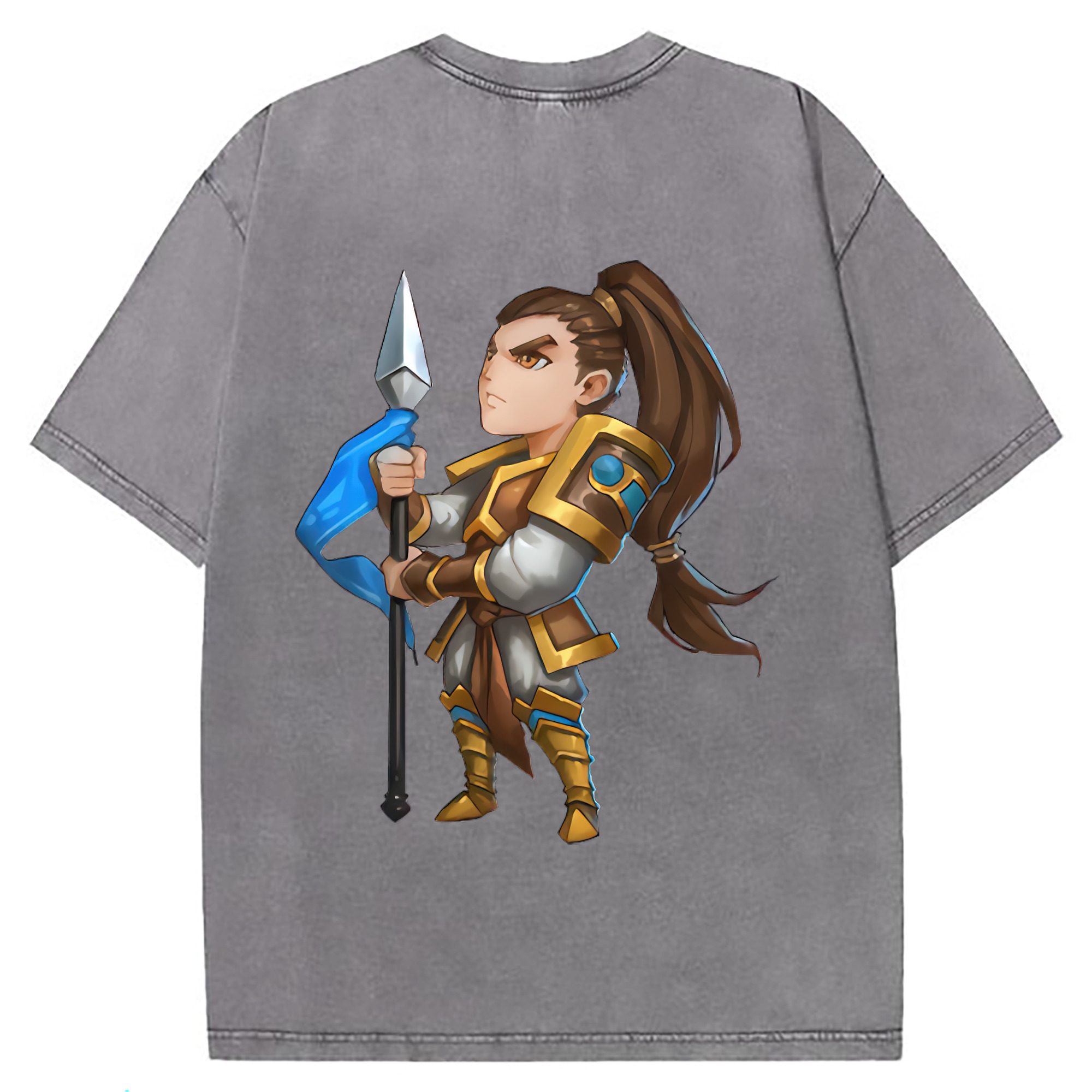 （画像用） リーグ・オブ・レジェンド League of Legends LOL 綿100% ヴィンテージ風 半袖Tシャツ（背面プリント）
