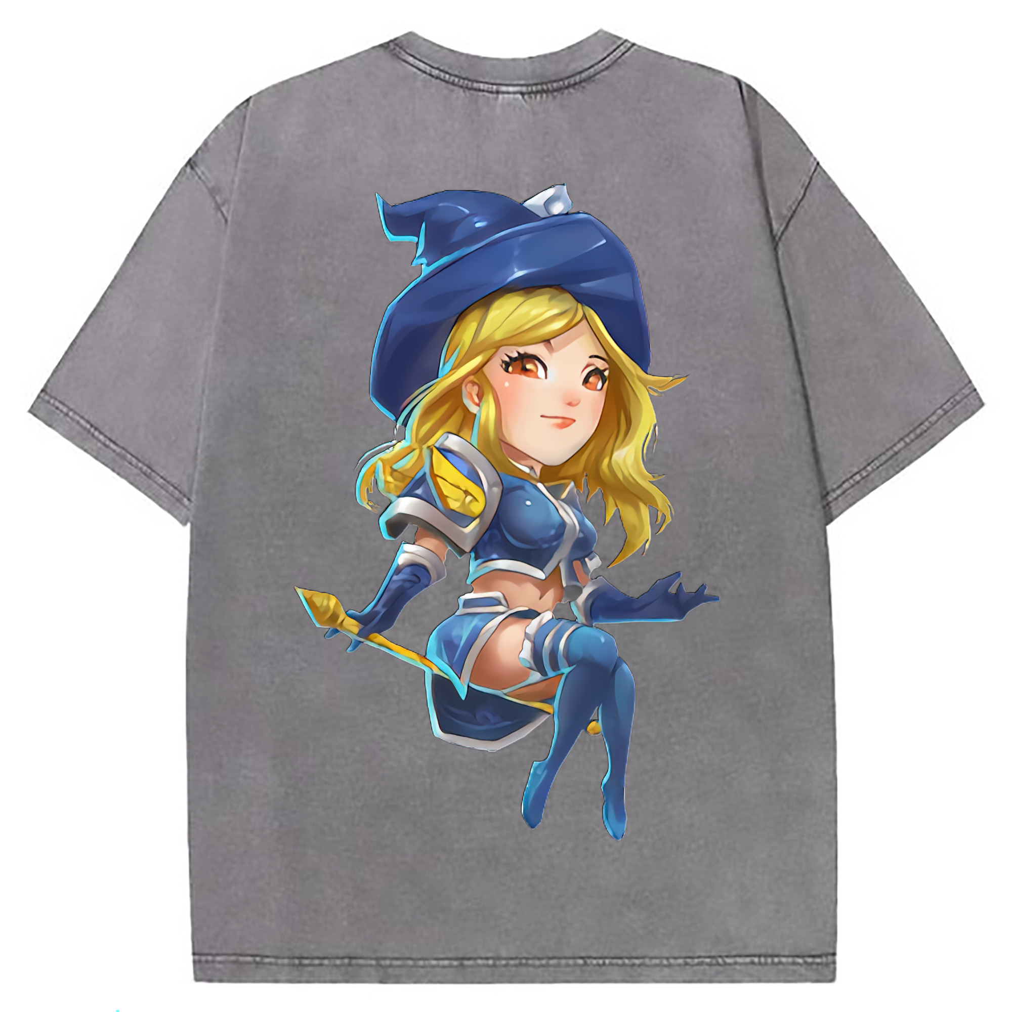 （画像用） リーグ・オブ・レジェンド League of Legends LOL 綿100% ヴィンテージ風 半袖Tシャツ（背面プリント）