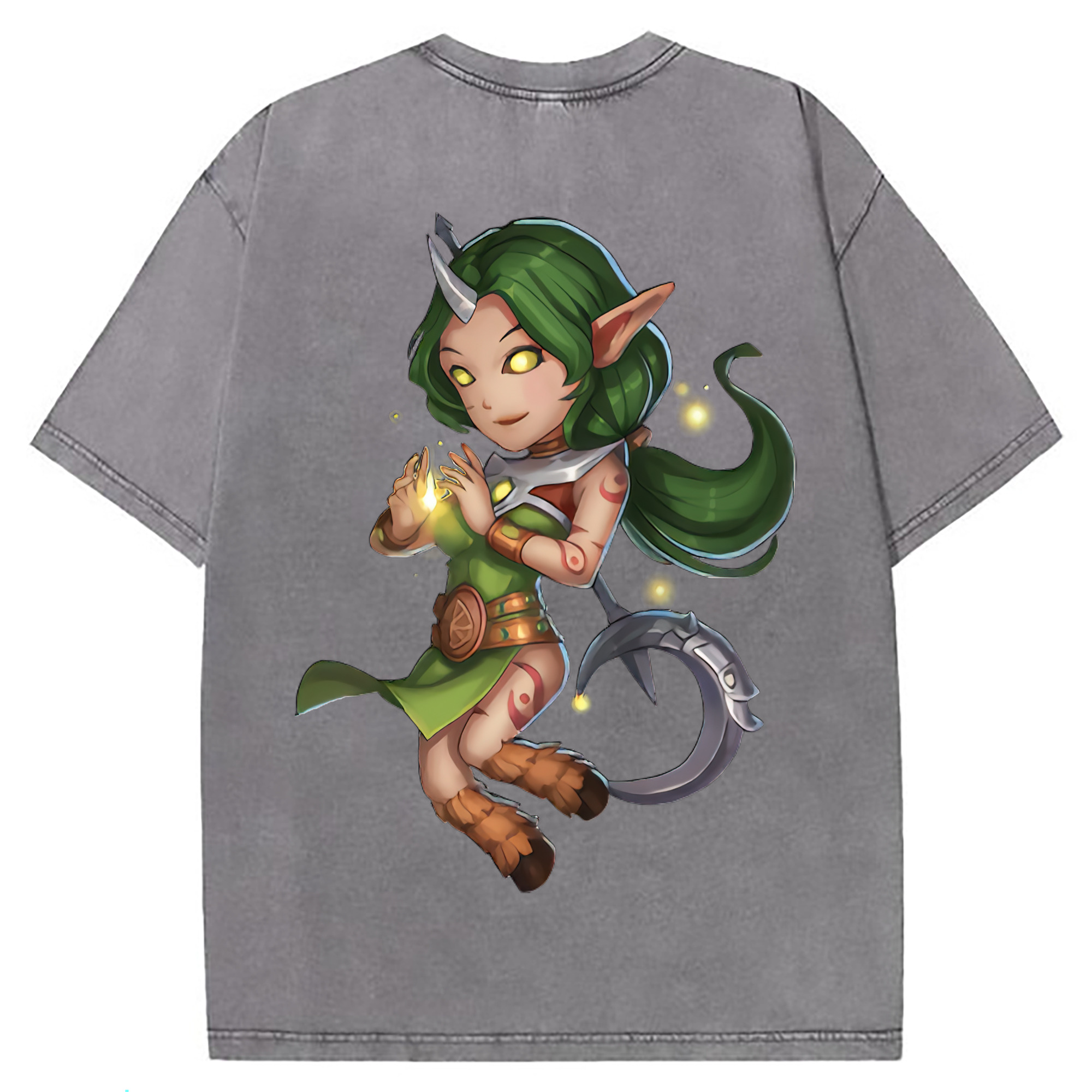 （画像用） リーグ・オブ・レジェンド League of Legends LOL 綿100% ヴィンテージ風 半袖Tシャツ（背面プリント）
