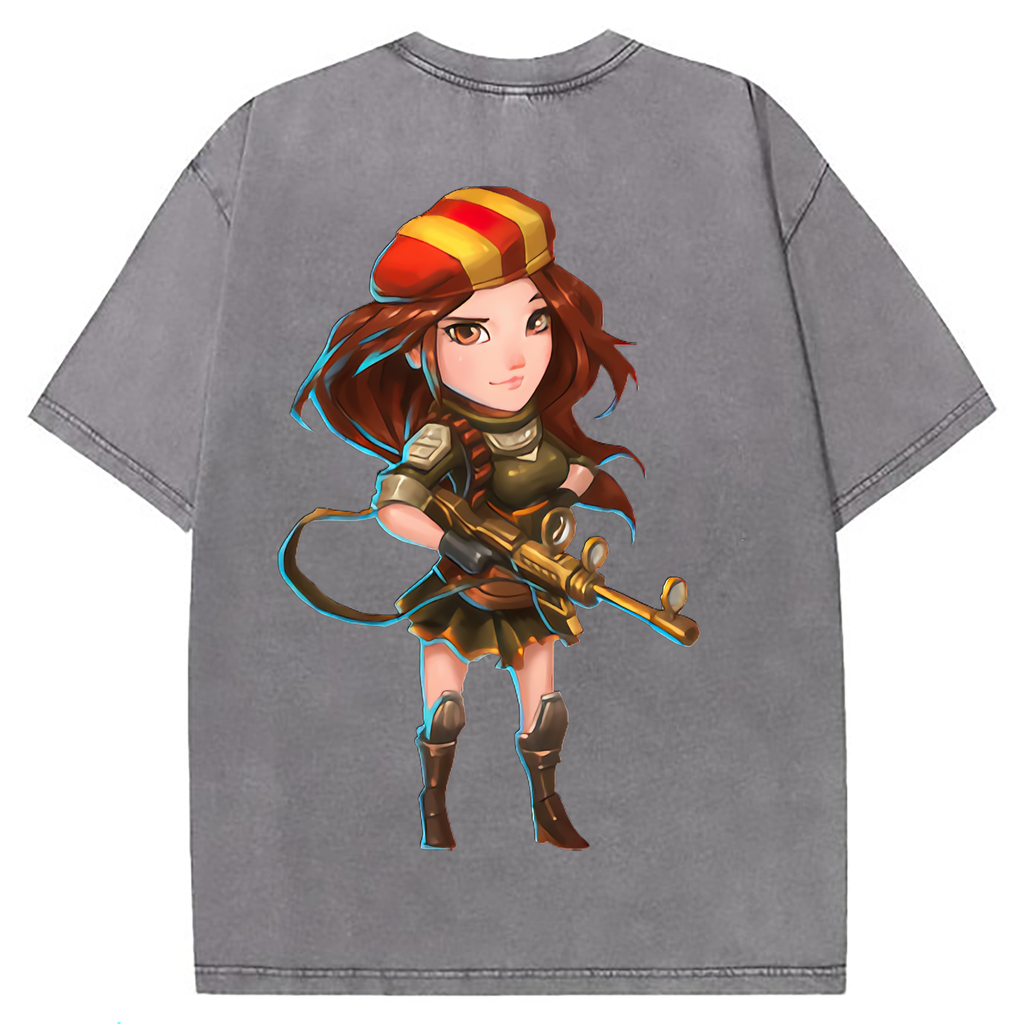 （画像用） リーグ・オブ・レジェンド League of Legends LOL 綿100% ヴィンテージ風 半袖Tシャツ（背面プリント）