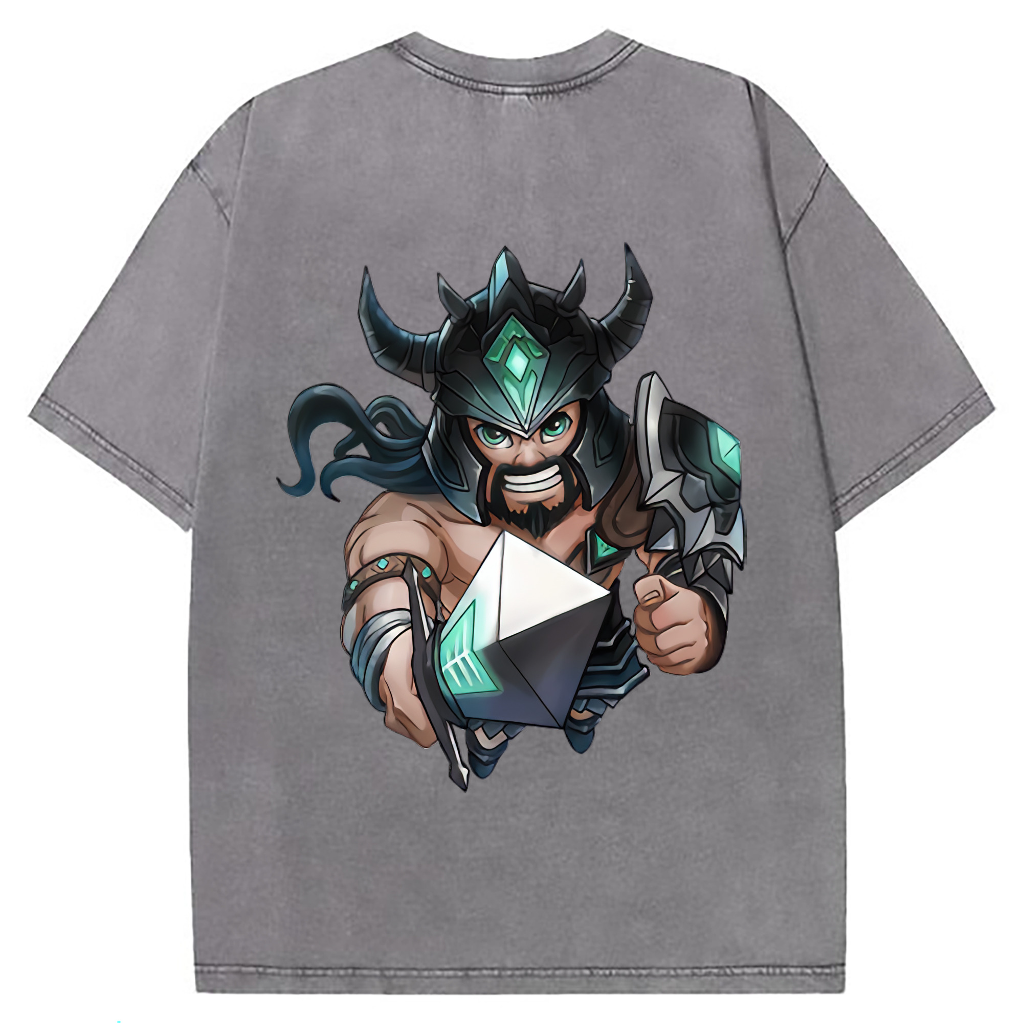 （画像用） リーグ・オブ・レジェンド League of Legends LOL 綿100% ヴィンテージ風 半袖Tシャツ（背面プリント）
