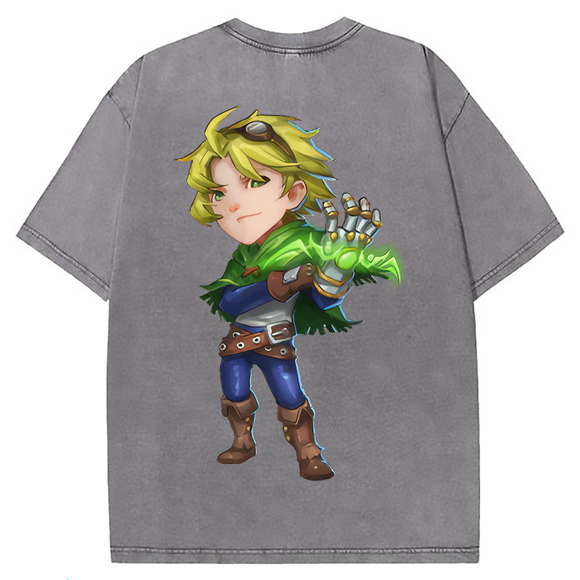 （画像用） リーグ・オブ・レジェンド League of Legends LOL 綿100% ヴィンテージ風 半袖Tシャツ（背面プリント）