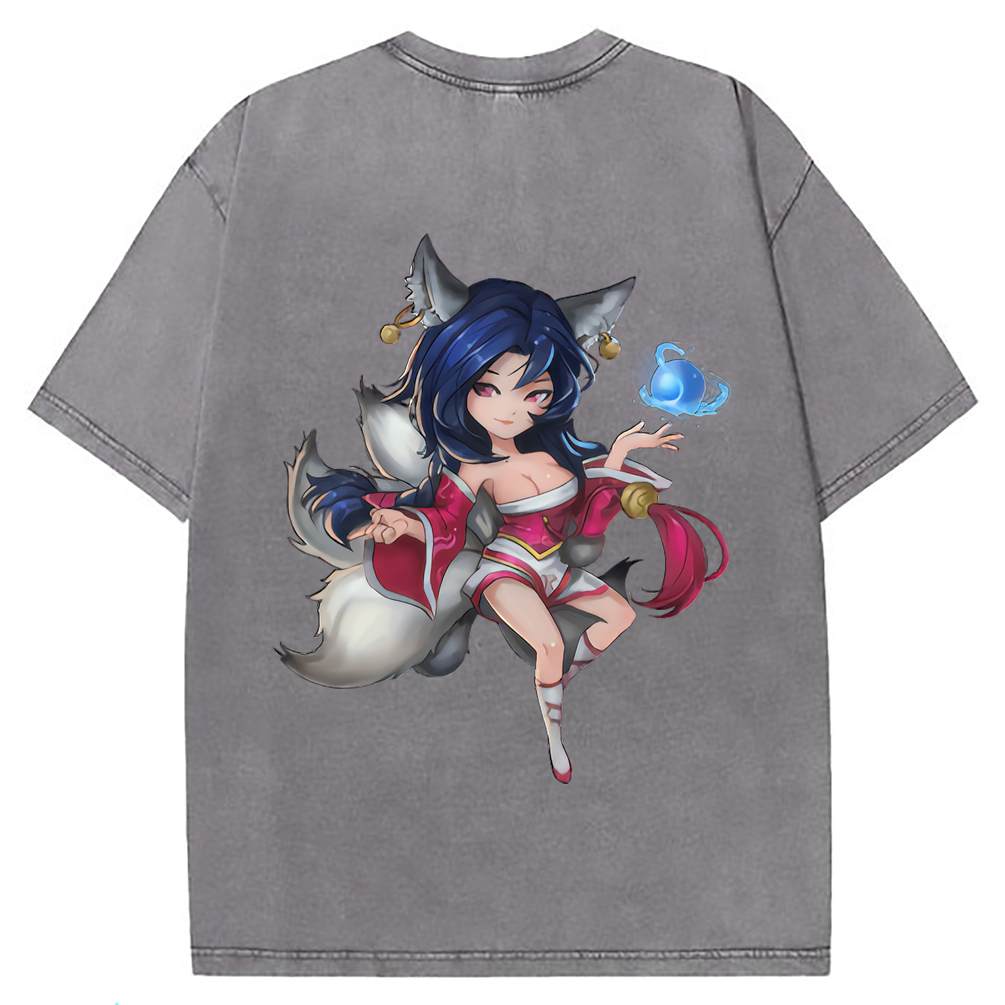 （画像用） リーグ・オブ・レジェンド League of Legends LOL 綿100% ヴィンテージ風 半袖Tシャツ（背面プリント）