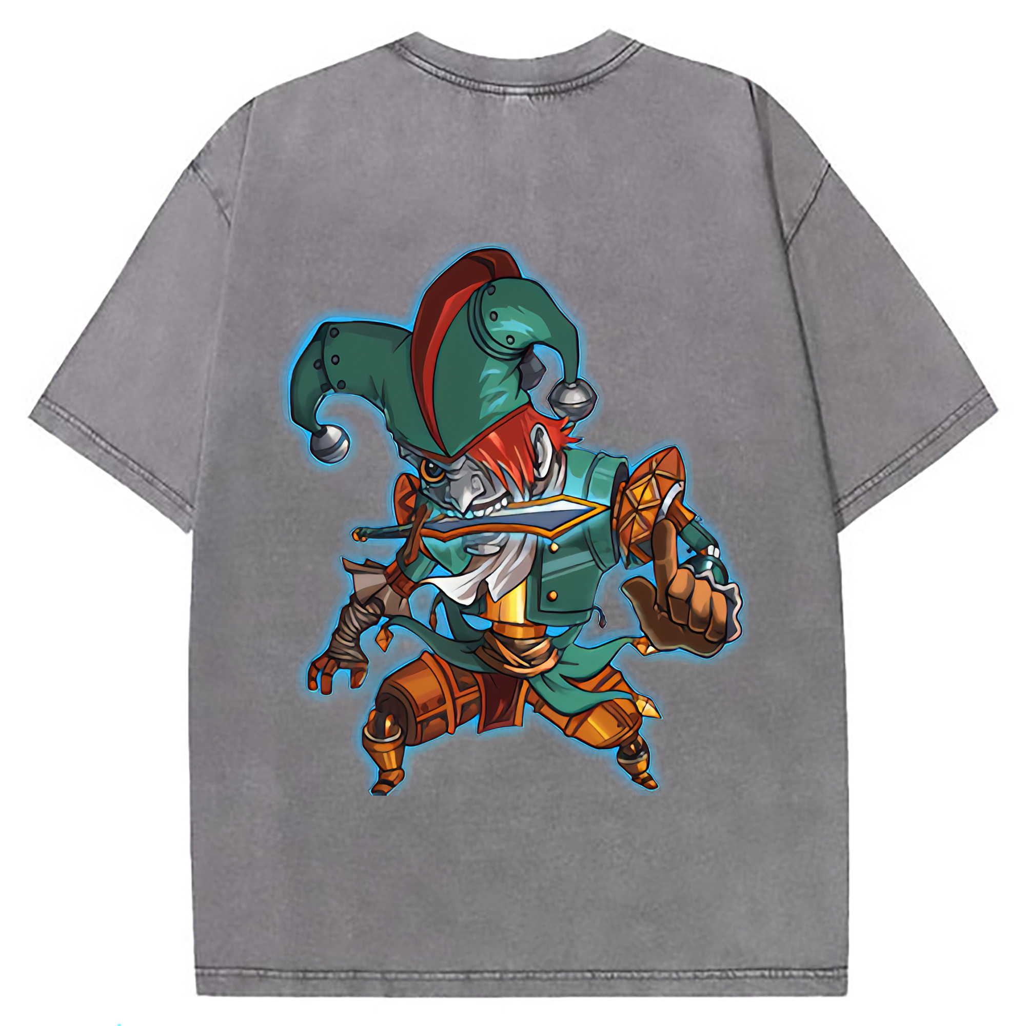 （画像用） リーグ・オブ・レジェンド League of Legends LOL 綿100% ヴィンテージ風 半袖Tシャツ（背面プリント）