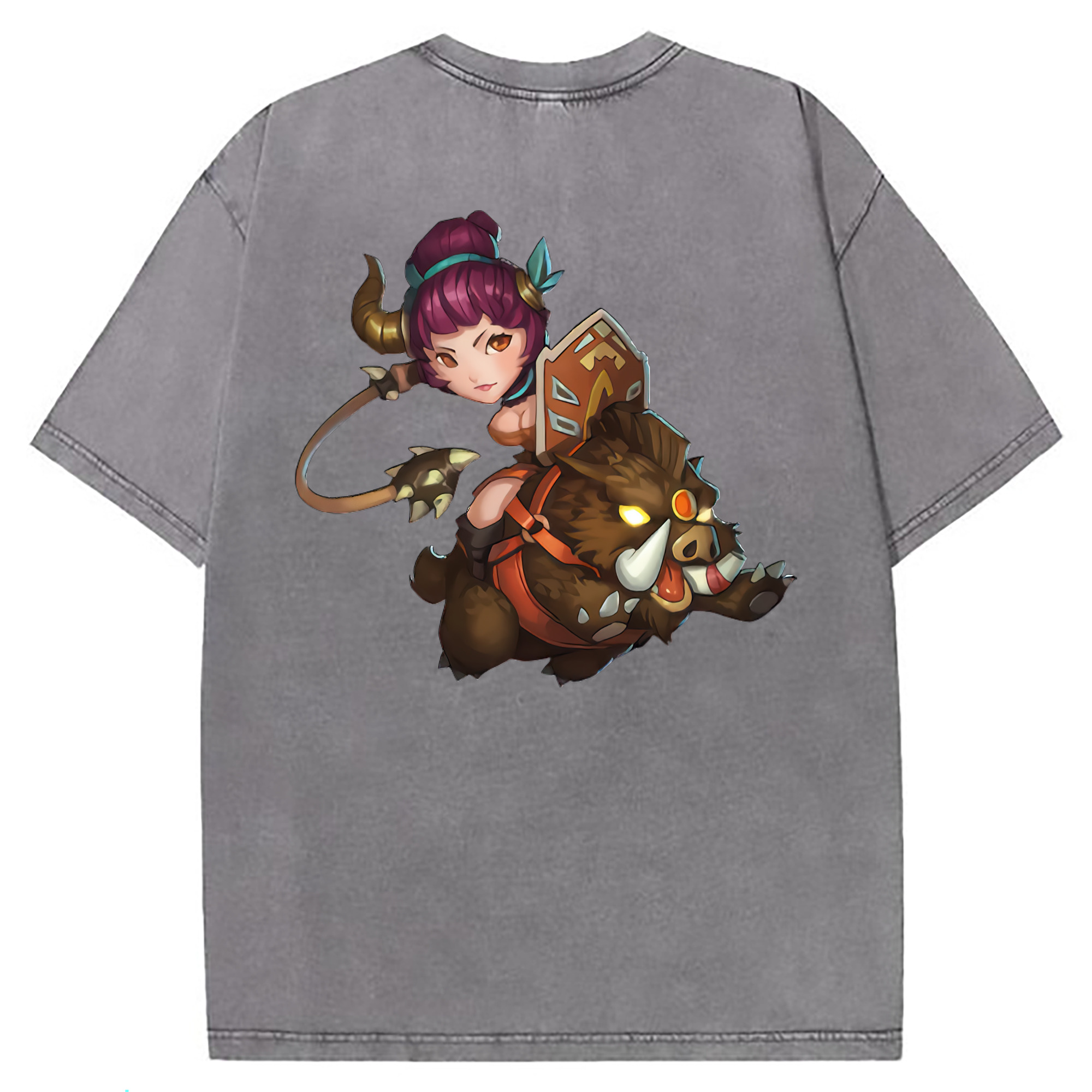 （画像用） リーグ・オブ・レジェンド League of Legends LOL 綿100% ヴィンテージ風 半袖Tシャツ（背面プリント）