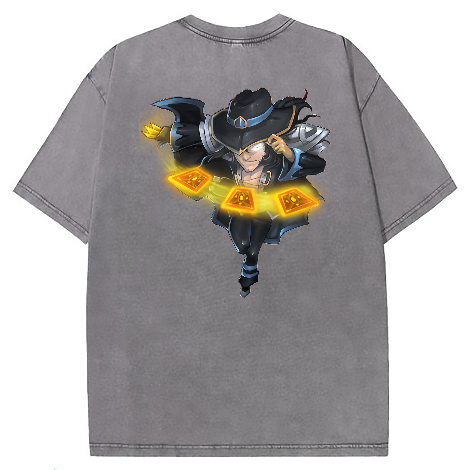 （画像用） リーグ・オブ・レジェンド League of Legends LOL 綿100% ヴィンテージ風 半袖Tシャツ（背面プリント）