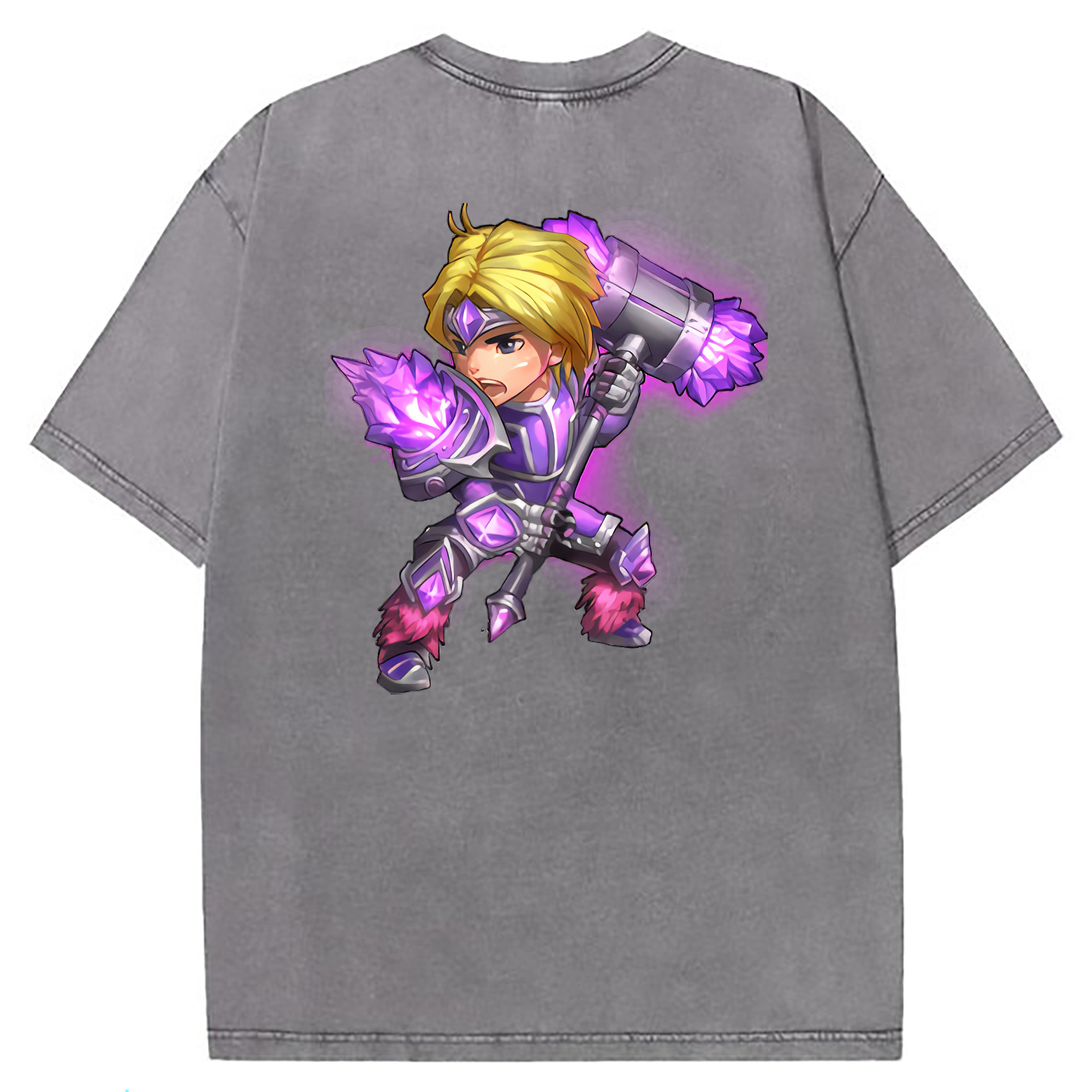 （画像用） リーグ・オブ・レジェンド League of Legends LOL 綿100% ヴィンテージ風 半袖Tシャツ（背面プリント）