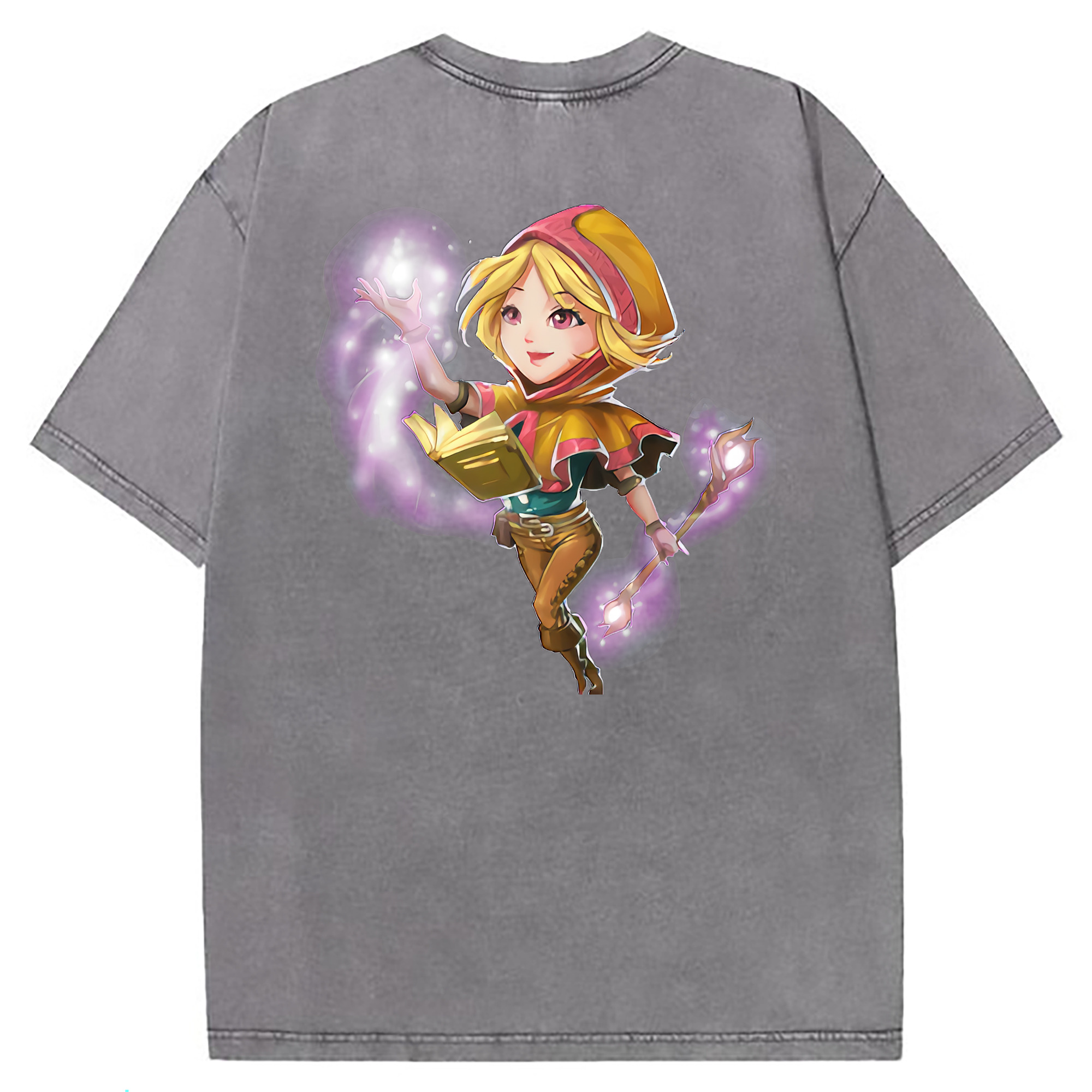 （画像用） リーグ・オブ・レジェンド League of Legends LOL 綿100% ヴィンテージ風 半袖Tシャツ（背面プリント）