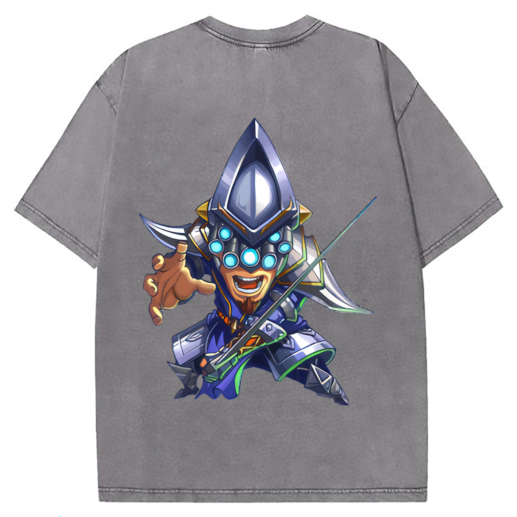 （画像用） リーグ・オブ・レジェンド League of Legends LOL 綿100% ヴィンテージ風 半袖Tシャツ（背面プリント）