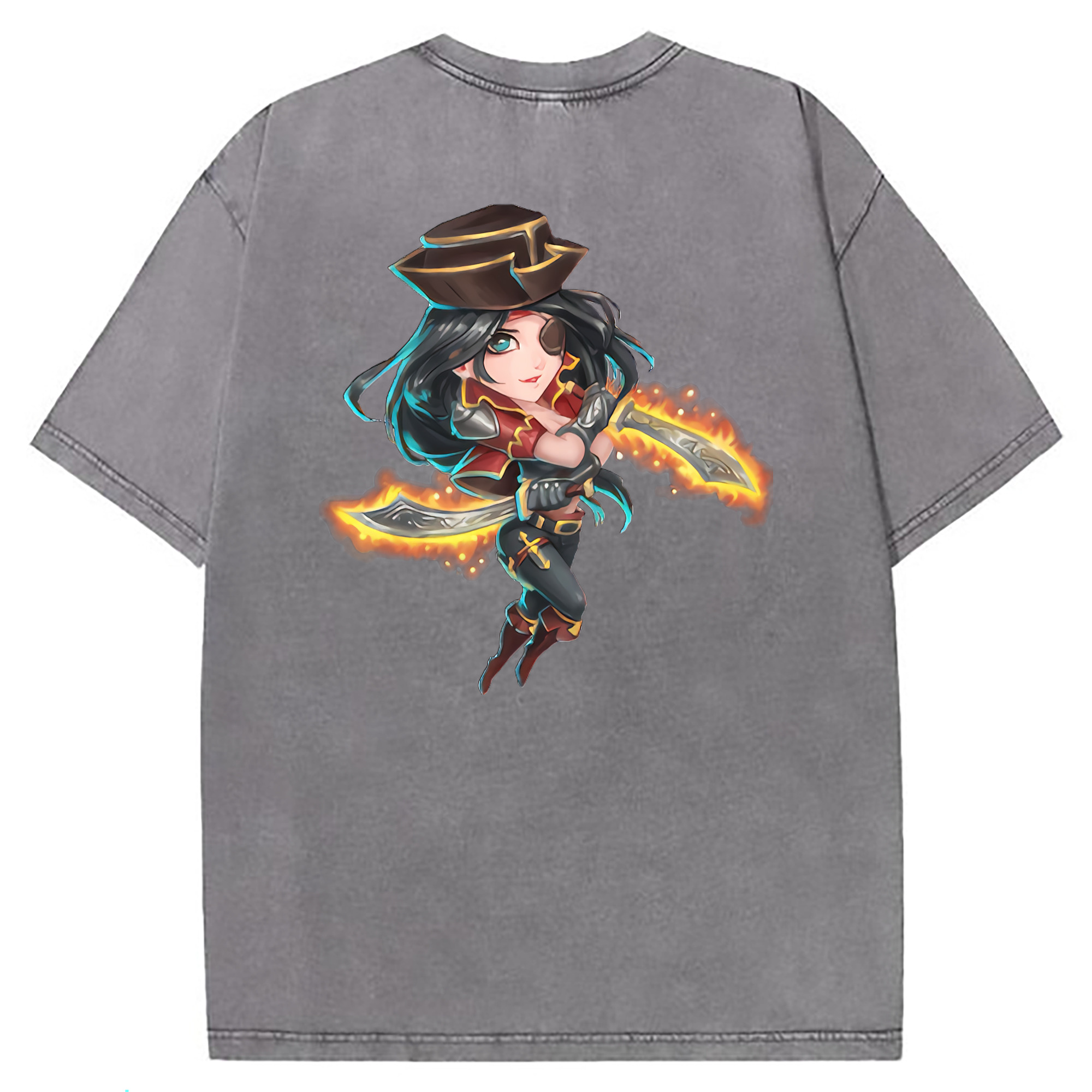（画像用） リーグ・オブ・レジェンド League of Legends LOL 綿100% ヴィンテージ風 半袖Tシャツ（背面プリント）