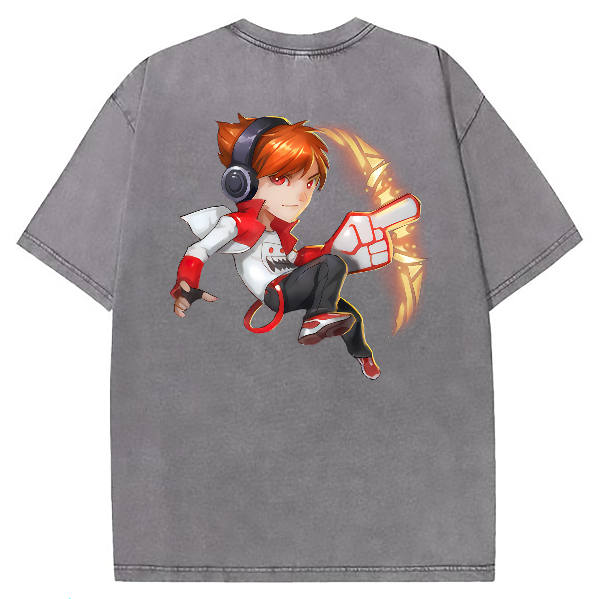 （画像用） リーグ・オブ・レジェンド League of Legends LOL 綿100% ヴィンテージ風 半袖Tシャツ（背面プリント）