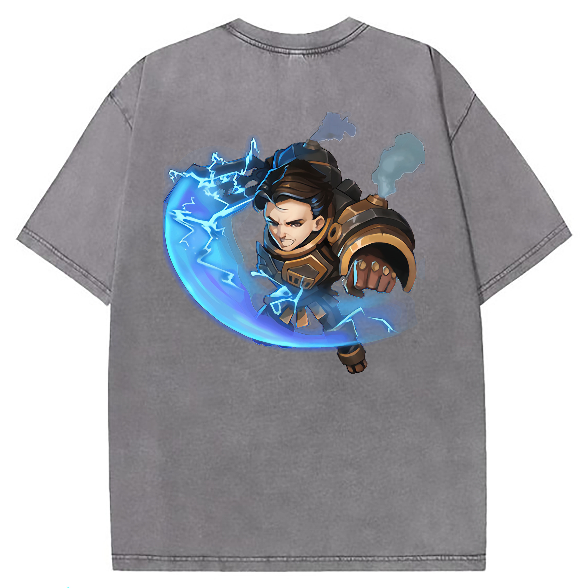 （画像用） リーグ・オブ・レジェンド League of Legends LOL 綿100% ヴィンテージ風 半袖Tシャツ（背面プリント）