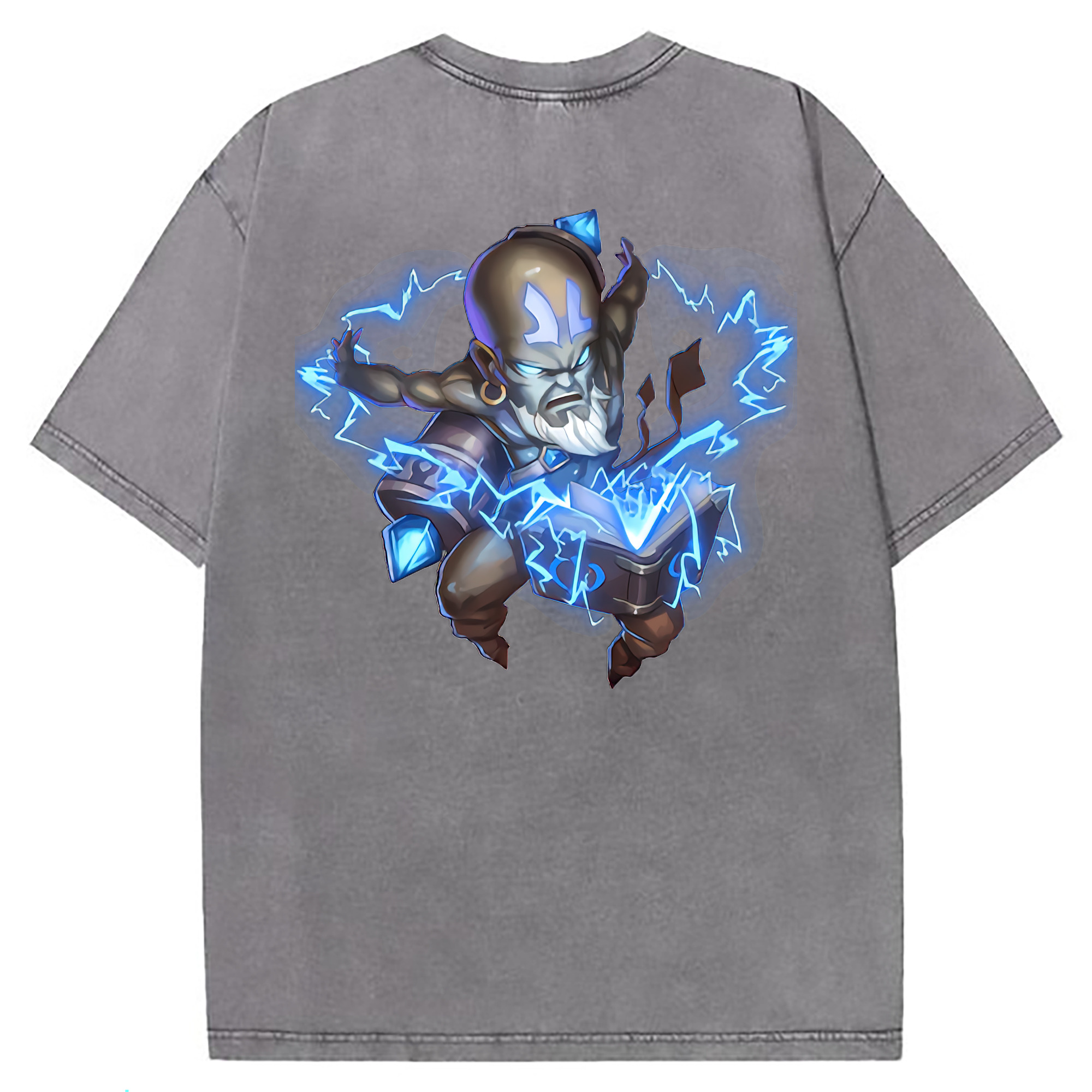 （画像用） リーグ・オブ・レジェンド League of Legends LOL 綿100% ヴィンテージ風 半袖Tシャツ（背面プリント）