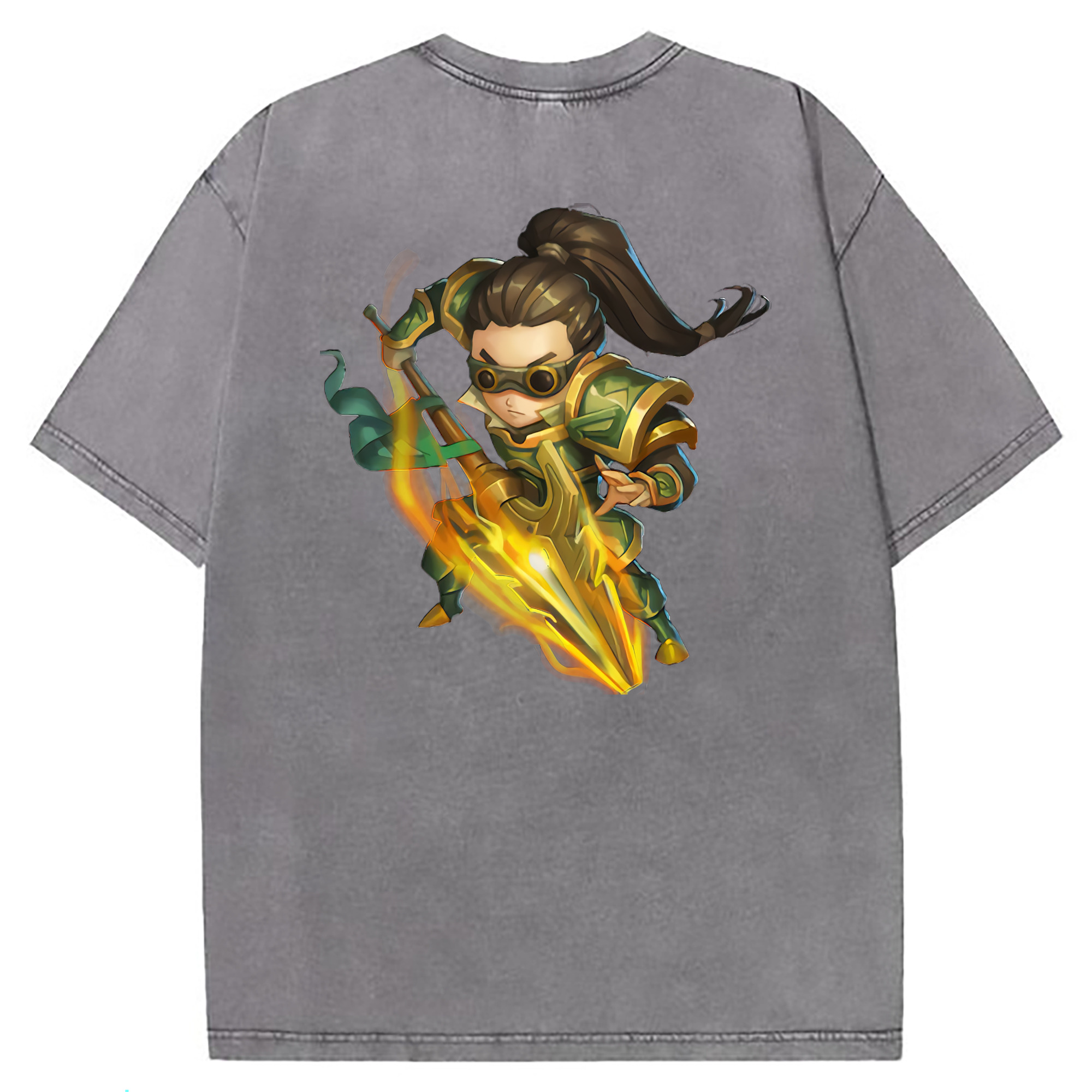 （画像用） リーグ・オブ・レジェンド League of Legends LOL 綿100% ヴィンテージ風 半袖Tシャツ（背面プリント）