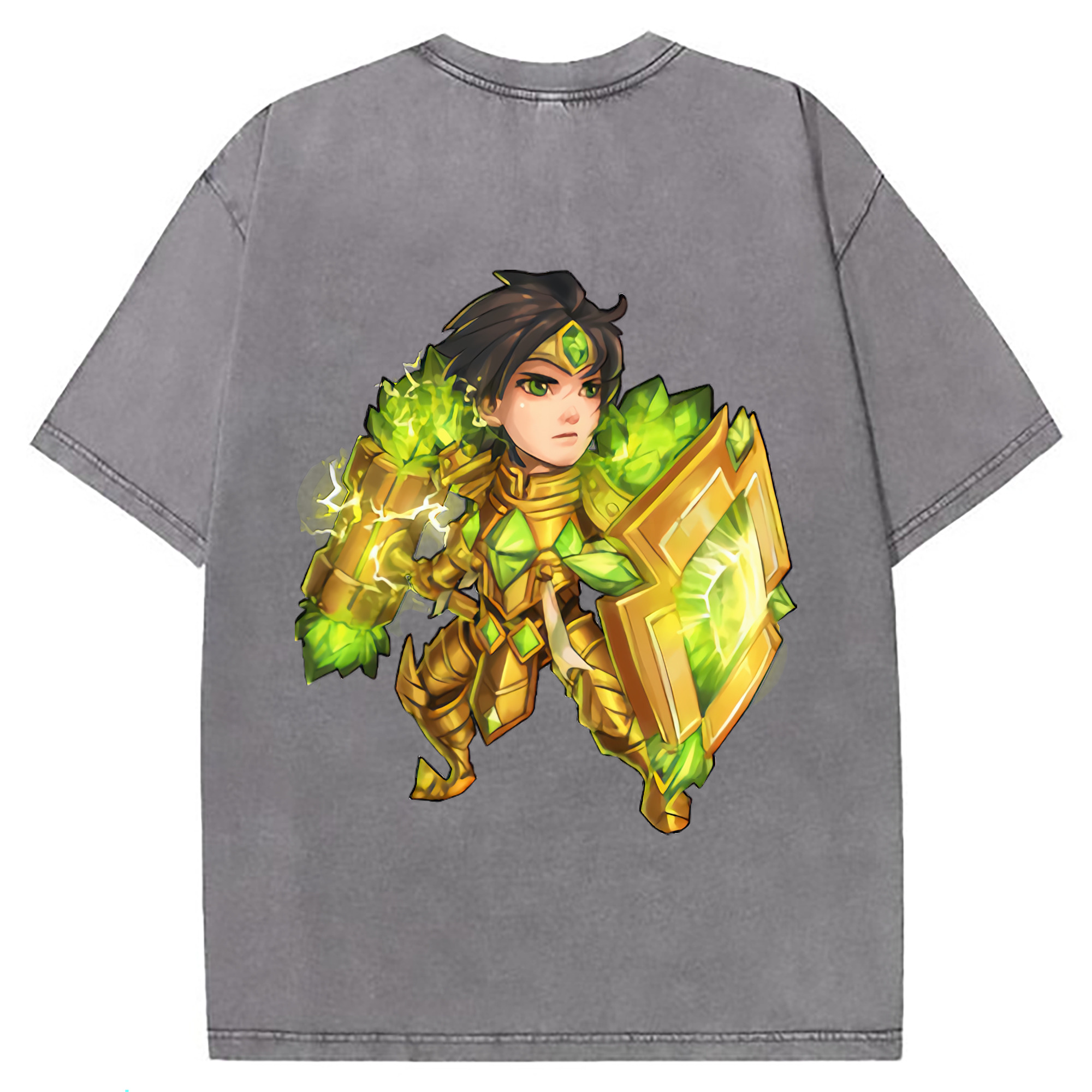 （画像用） リーグ・オブ・レジェンド League of Legends LOL 綿100% ヴィンテージ風 半袖Tシャツ（背面プリント）